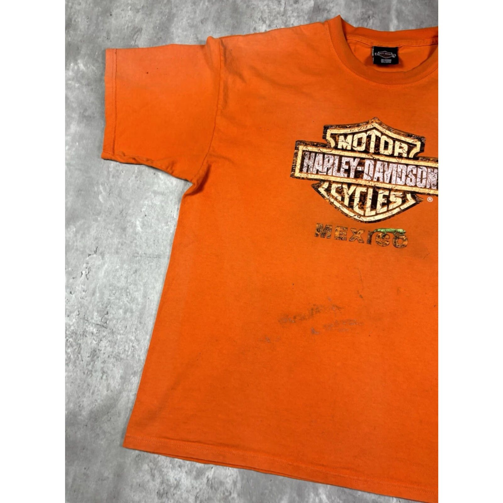 Harley Davidson VINTAGE Harley-Davidson T-Shirt 90s Biker Motorcycle Orange XL Men Crew Neck Short Sleeve Graphic Print Size US XL / EU 56 / 4 - 3 Thumbnail