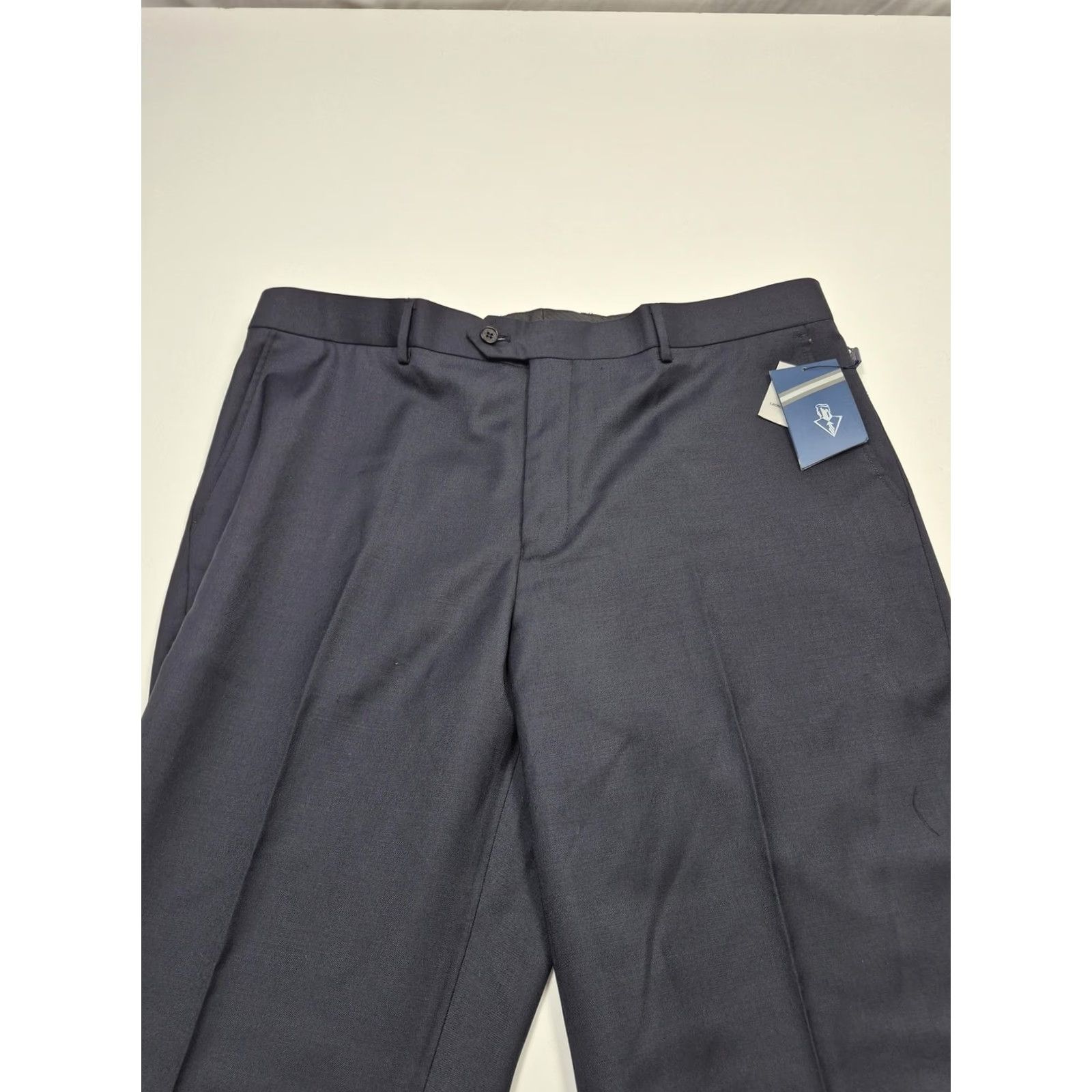 Valentino Leonardo Valenti Blue Wool Suit Pants 40x36 Mens Regular Unhemmed NWT Flat Front 2 Piece Formal Wedding Dress Pants Wool VINTAGE: No Size 40R - 2 Thumbnail