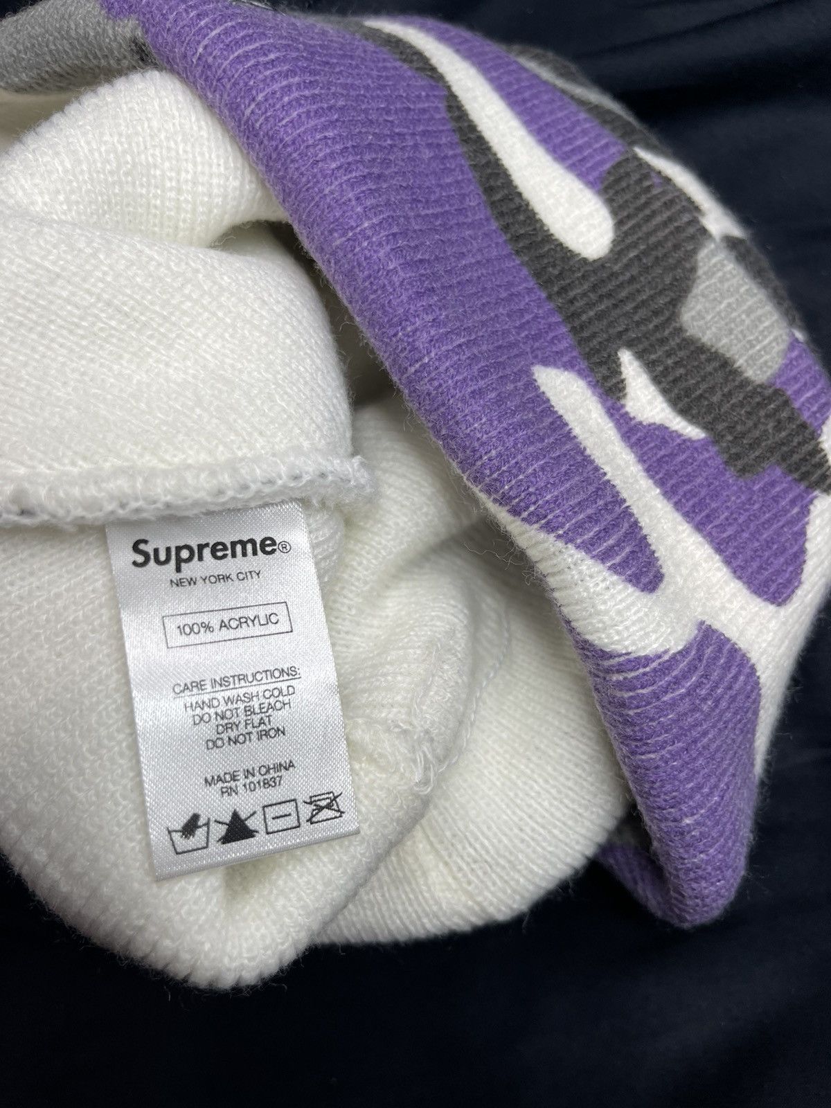 Supreme Supreme Beanie Purple Camo Size ONE SIZE - 3 Thumbnail