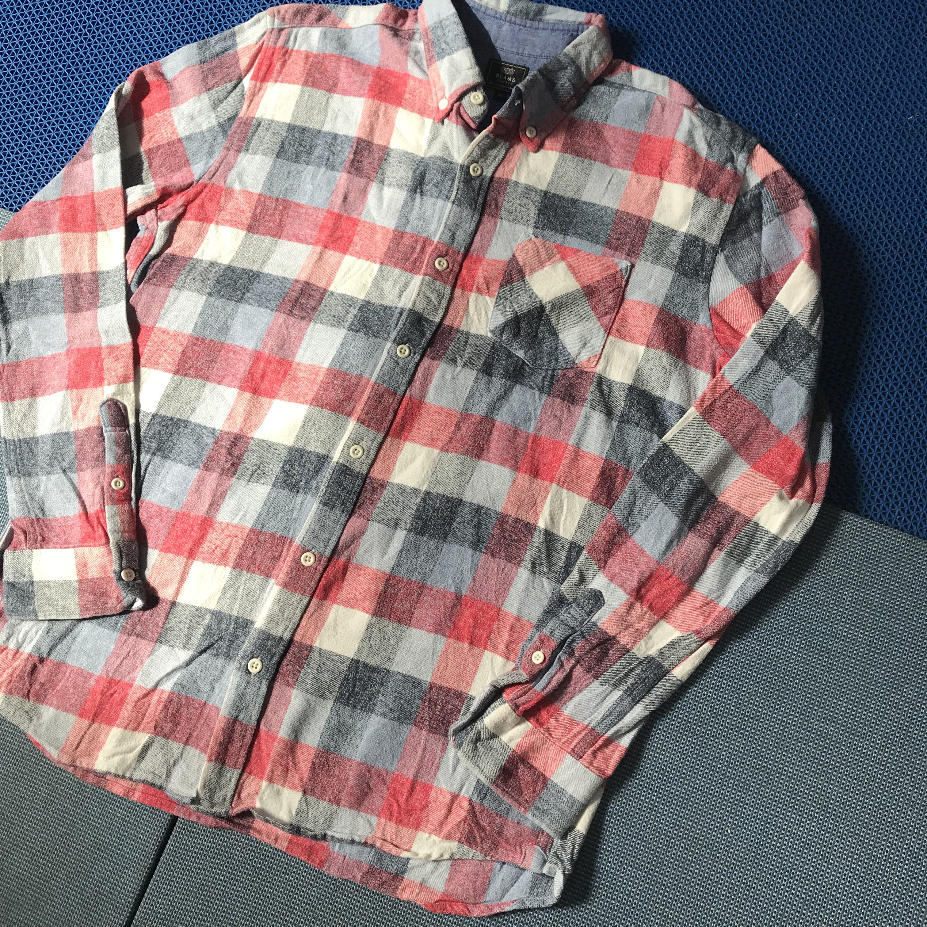 Japanese Brand Beams Heart Flannel Long Sleeves Shirt Size M Tartan Size US L / EU 52-54 / 3 - 5 Thumbnail