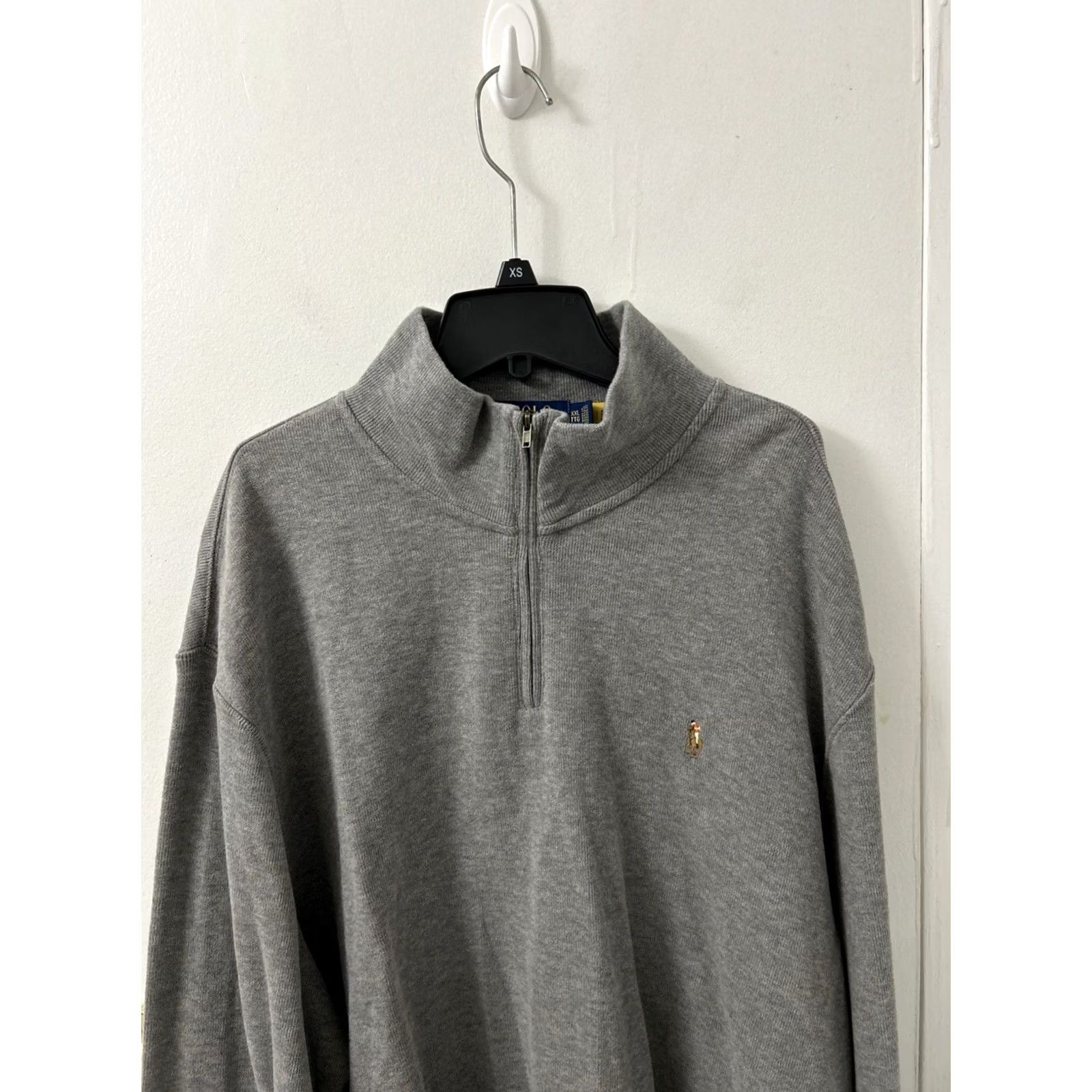 Polo Ralph Lauren VINTAGE Polo Ralph Lauren 1/4 Zip Mens Sweatshirt Pullover Logo Gray 2XL Long Sleeve Size US XXL / EU 58 / 5 - 2 Thumbnail