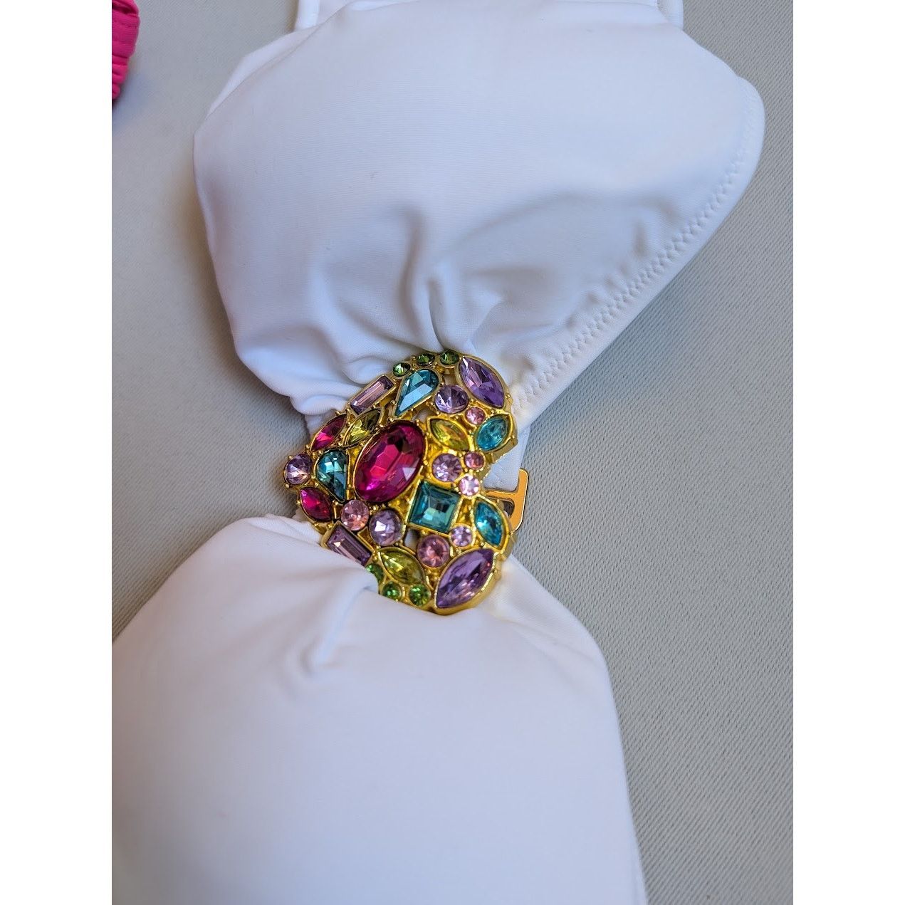 Victoria's Secret NWT Victoria’s Secret White Jeweled Bandeau Hot Pink Size M Size M / US 6-8 / IT 42-44 - 6 Thumbnail