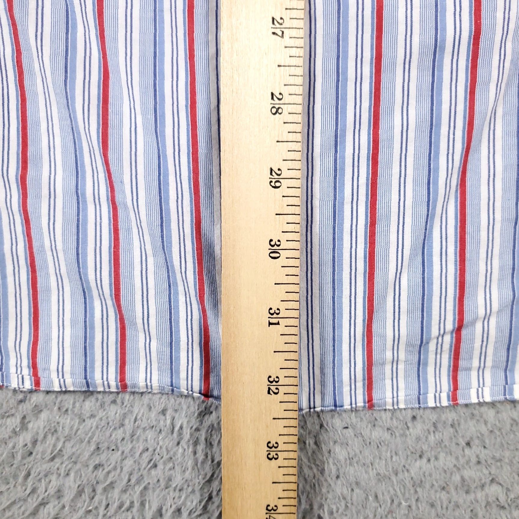 Ralph Lauren Ralph Lauren Dress Shirt Mens 17 Blue Red Striped Long Sleeve Button Down Classic Size 46R - 7 Thumbnail