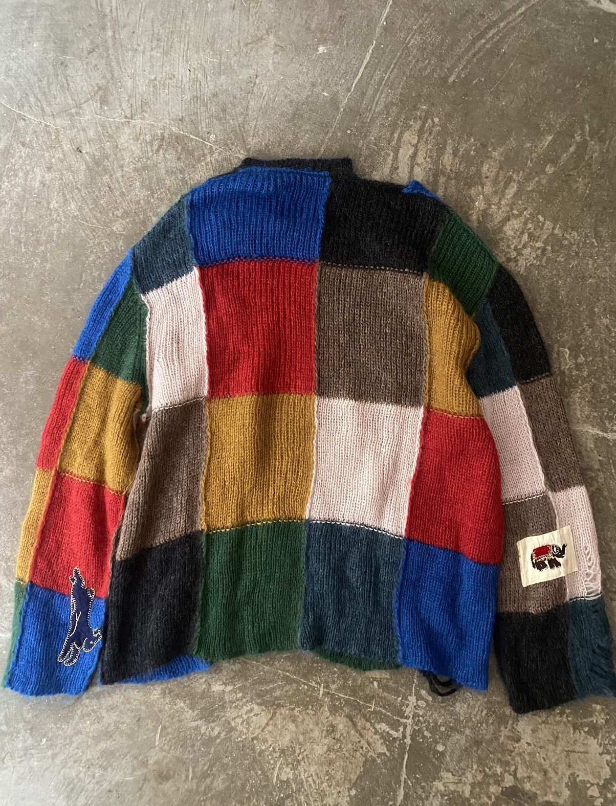 Japanese Brand Khoki Damaged Knit Sweater Sillage Kapital Visvim Boro Kuon Size US XL / EU 56 / 4 - 5 Thumbnail