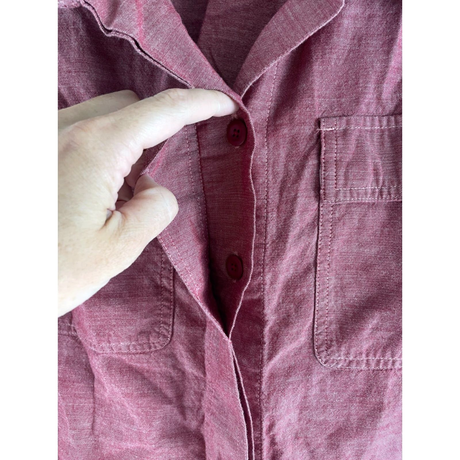 Patagonia Patagonia Shirt Women's 10 Mauve Long Sleeve Button-Up, Flap Pocket, 100% Cotton, Regular, Red, Breathable, Pockets, Modern Size L / US 10 / IT 46 - 4 Thumbnail