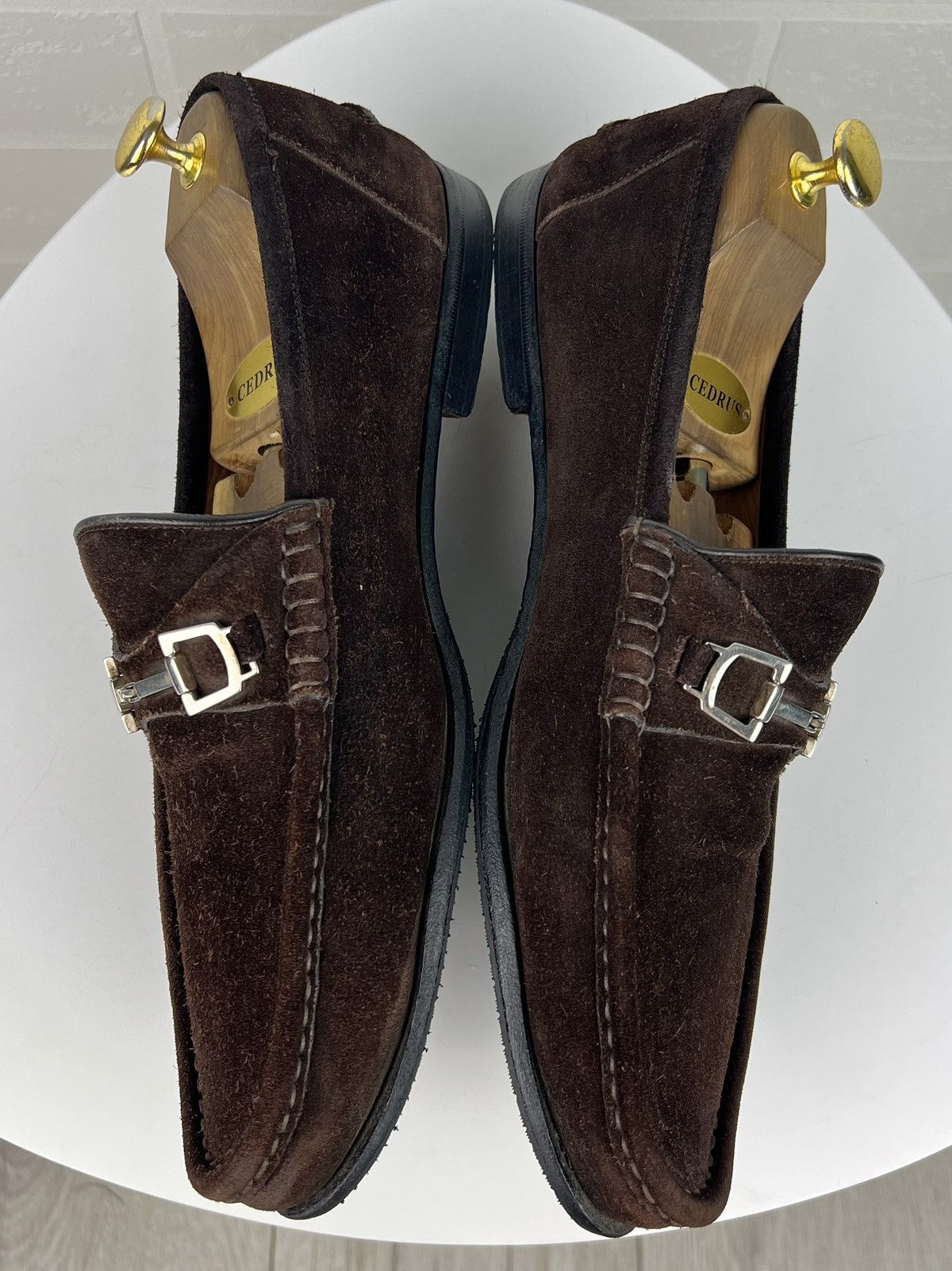 Gucci GUCCI Loafers Suede Shoes HORSEBIT Buckle GG Brown Men's Size US 9 / EU 42 - 11 Thumbnail