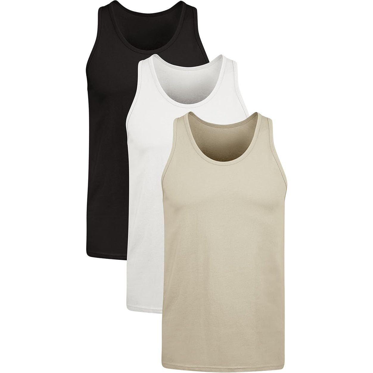Hanes New 3 Pack Hanes Mens Large Stretch Cotton Stretch Tank Tops Size US L / EU 52-54 / 3 - 1 Thumbnail