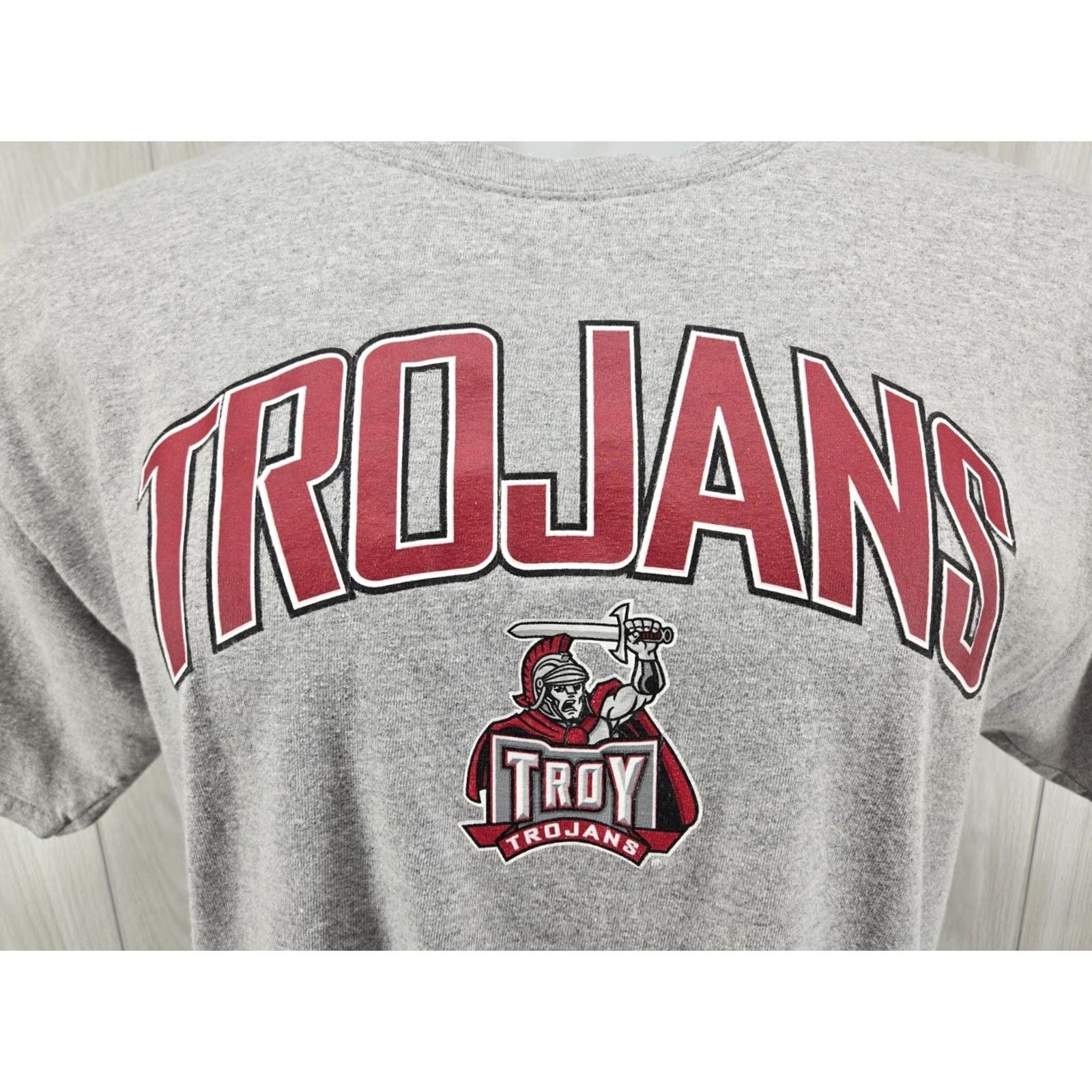 Russell Athletic VINTAGE Russell Athletic Troy Trojans Adult Large Shirt Gray Sports logo Crew Neck Short Sleeve Men Mens Size US L / EU 52-54 / 3 - 3 Thumbnail
