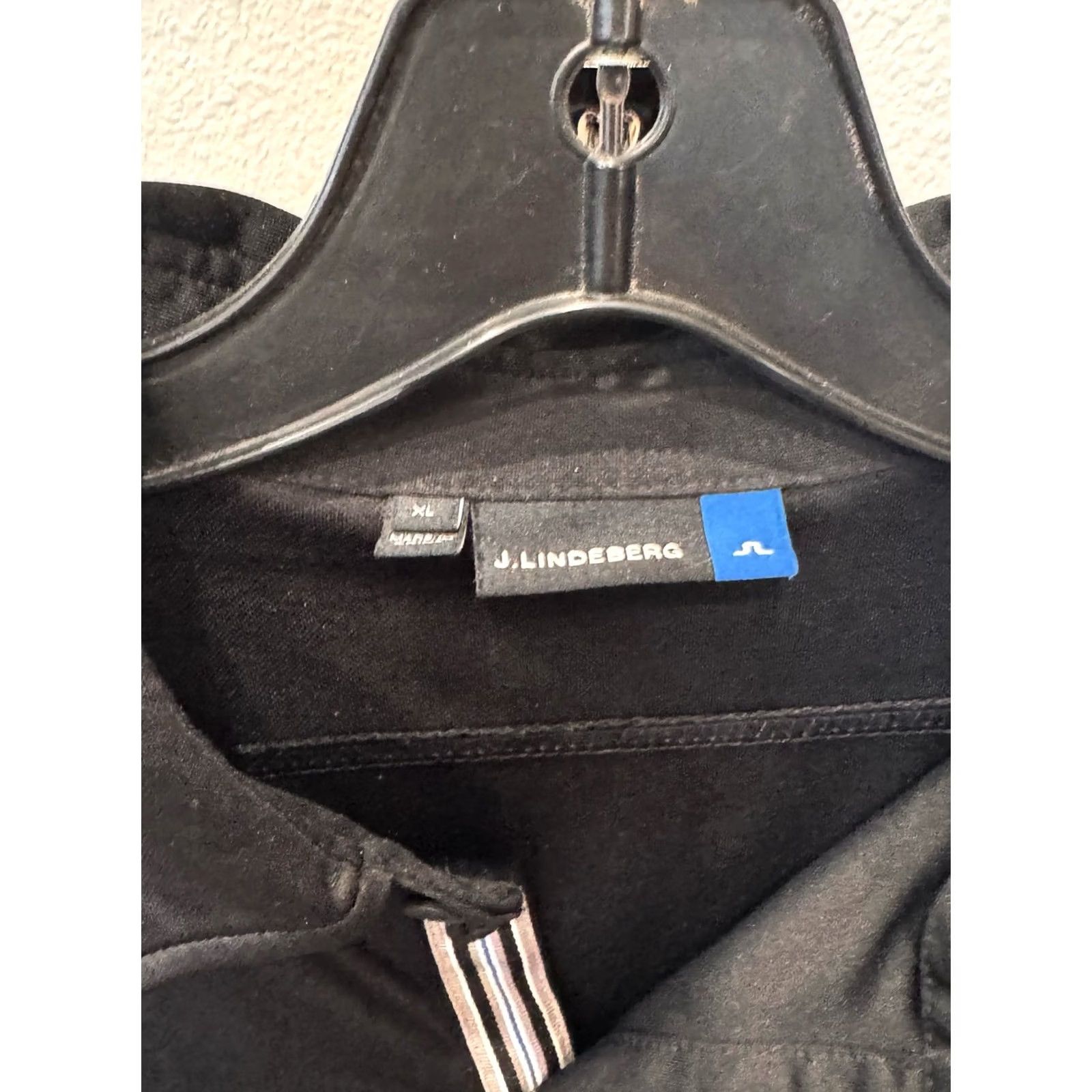 J.Lindeberg J Lindeberg POLO SHIRT Black Stripe Poly XL Mens Size US XL / EU 56 / 4 - 6 Thumbnail