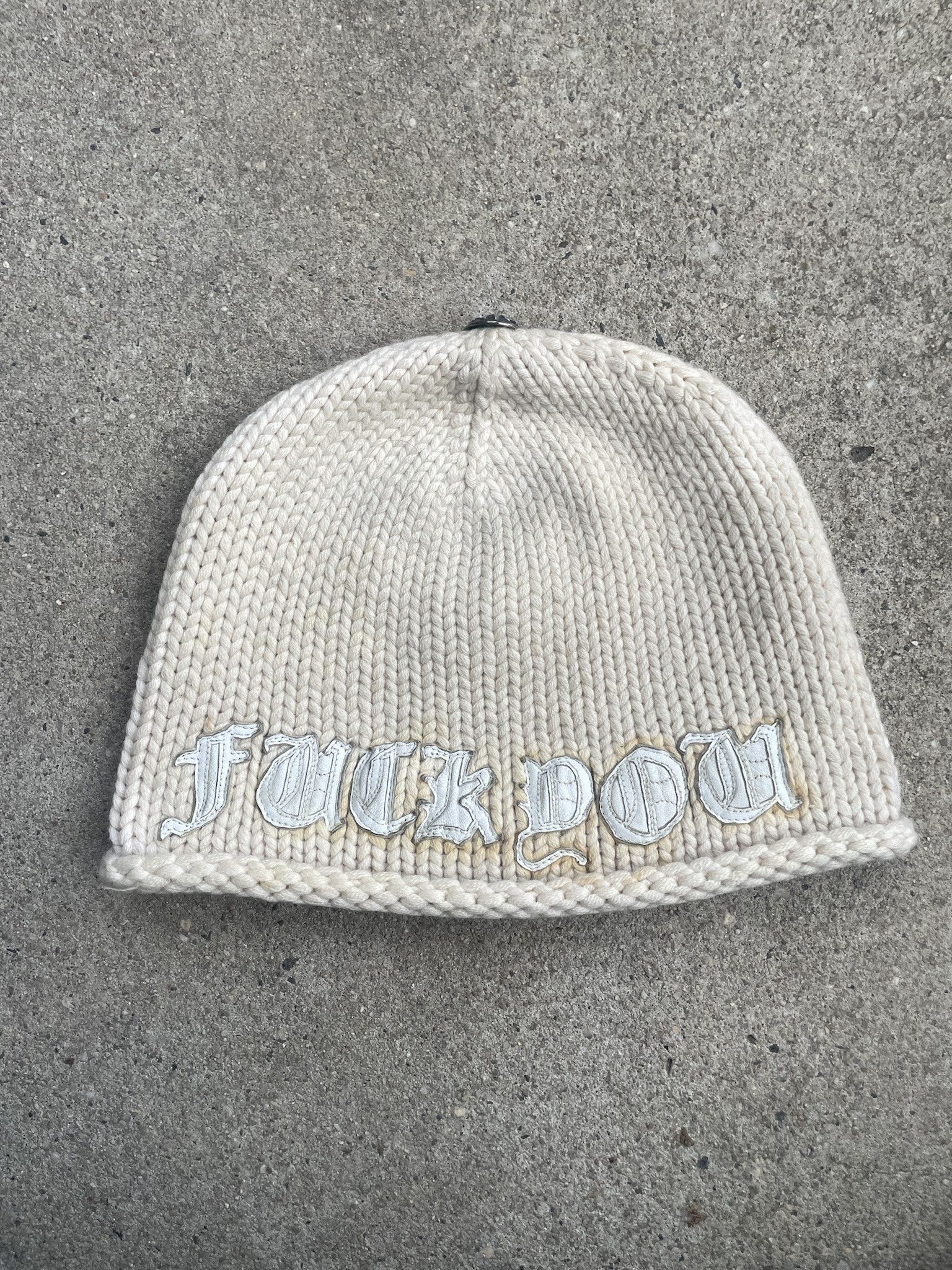Chrome Hearts Chrome Hearts “Fuck You” Embroidered Thermal Beanie