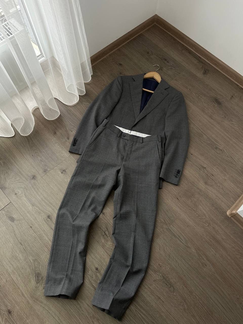 Suitsupply × Vintage Vintage Suitsupply Brescia Spalla Ferrara Gray Mens 42 Suit Size 42S - 8 Thumbnail