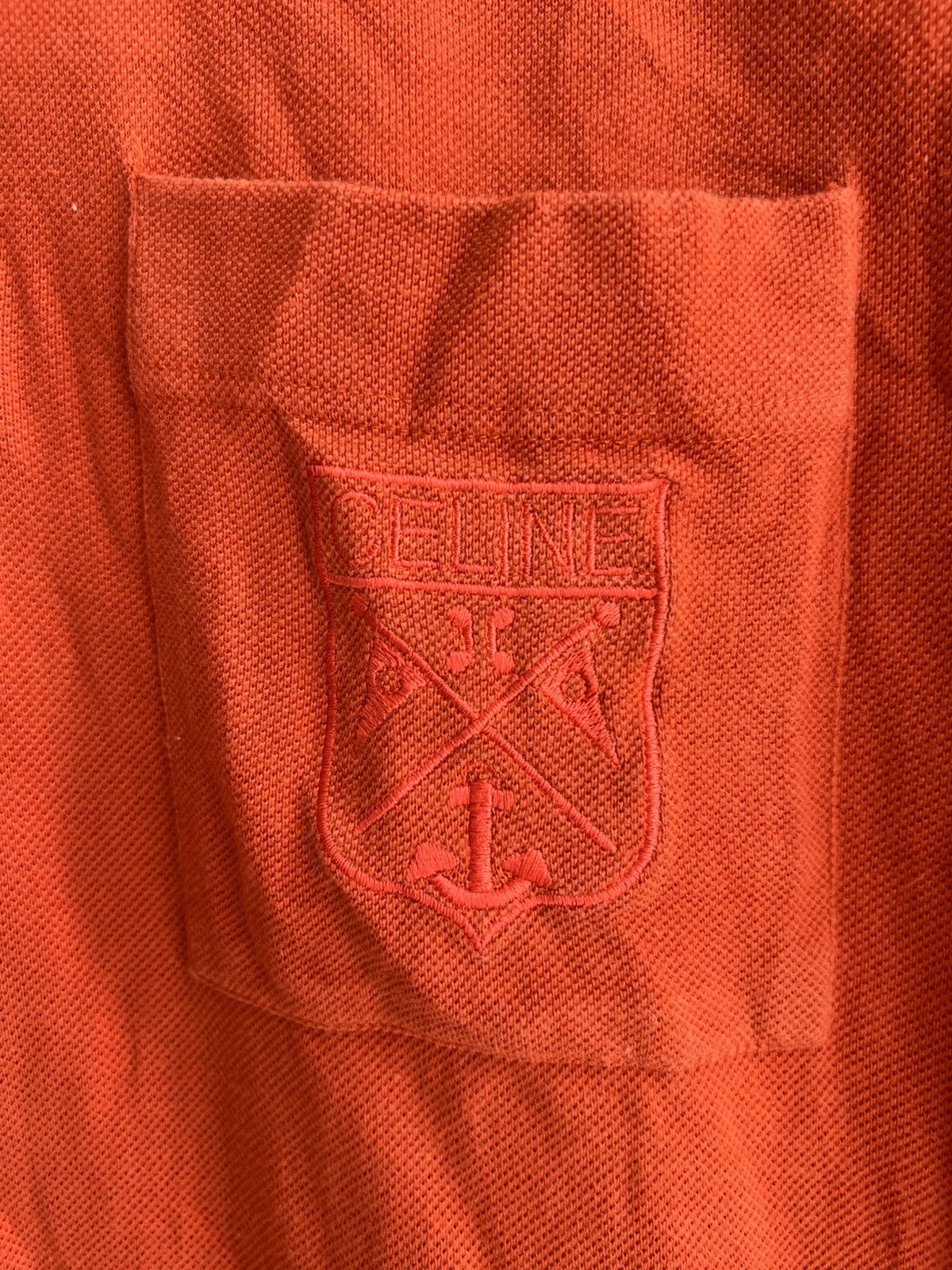 Celine Vintage 1980s Celine Paris Embroidery Logo Pocket Polo Shirt Size US M / EU 48-50 / 2 - 4 Thumbnail