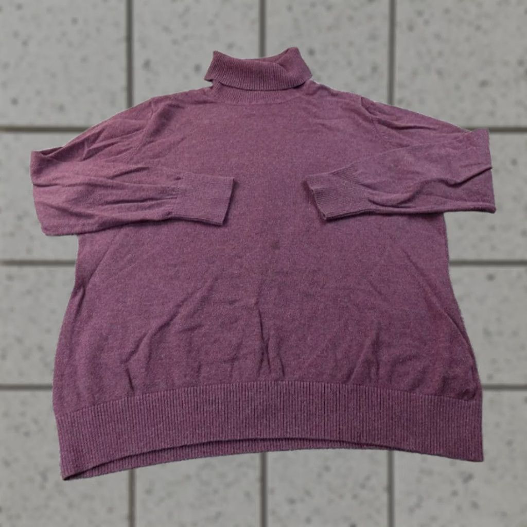 Vintage VINTAGE? No — LL Bean Sweater Womens 2X Purple Turtleneck Pullover Knit Cotton Cashmere Cozy Solidity Prefers Size XXL / US 16-18 / IT 52-54 - 1 Thumbnail