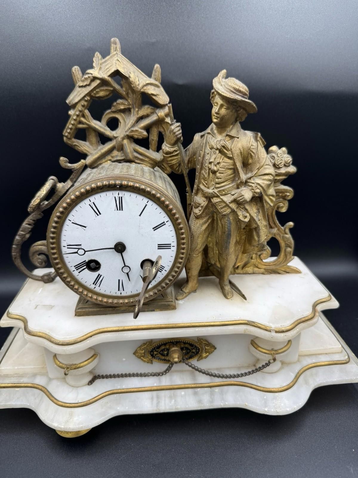 Other Antique Japy Freres Figural Musketeer Mantel Clock H. Molle Size ONE SIZE - 5 Thumbnail