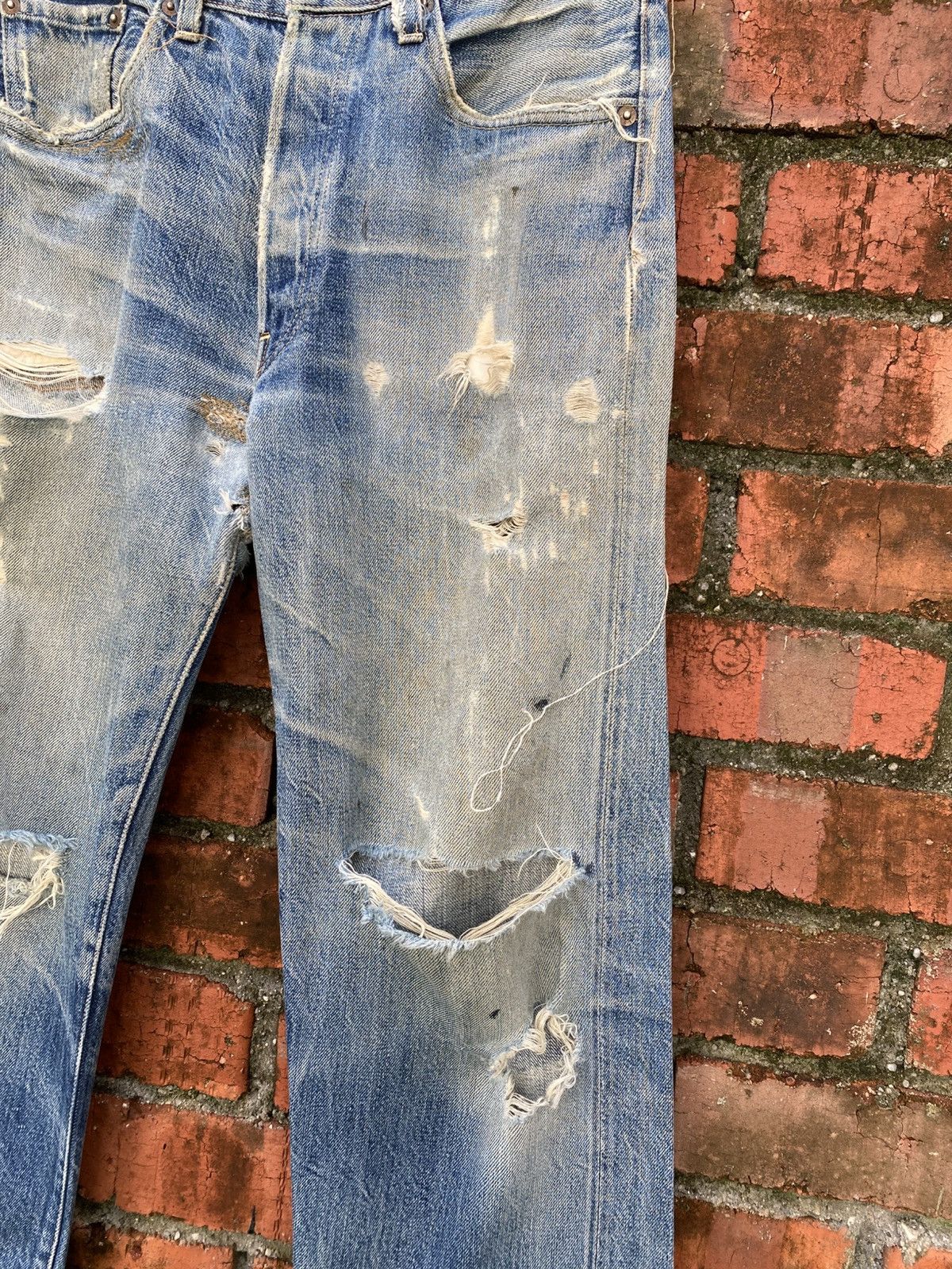 Levi's Vintage Clothing W30x30 Vintage LVC 501 big E redline distressed destroyed Size US 30 / EU 46 - 3 Thumbnail