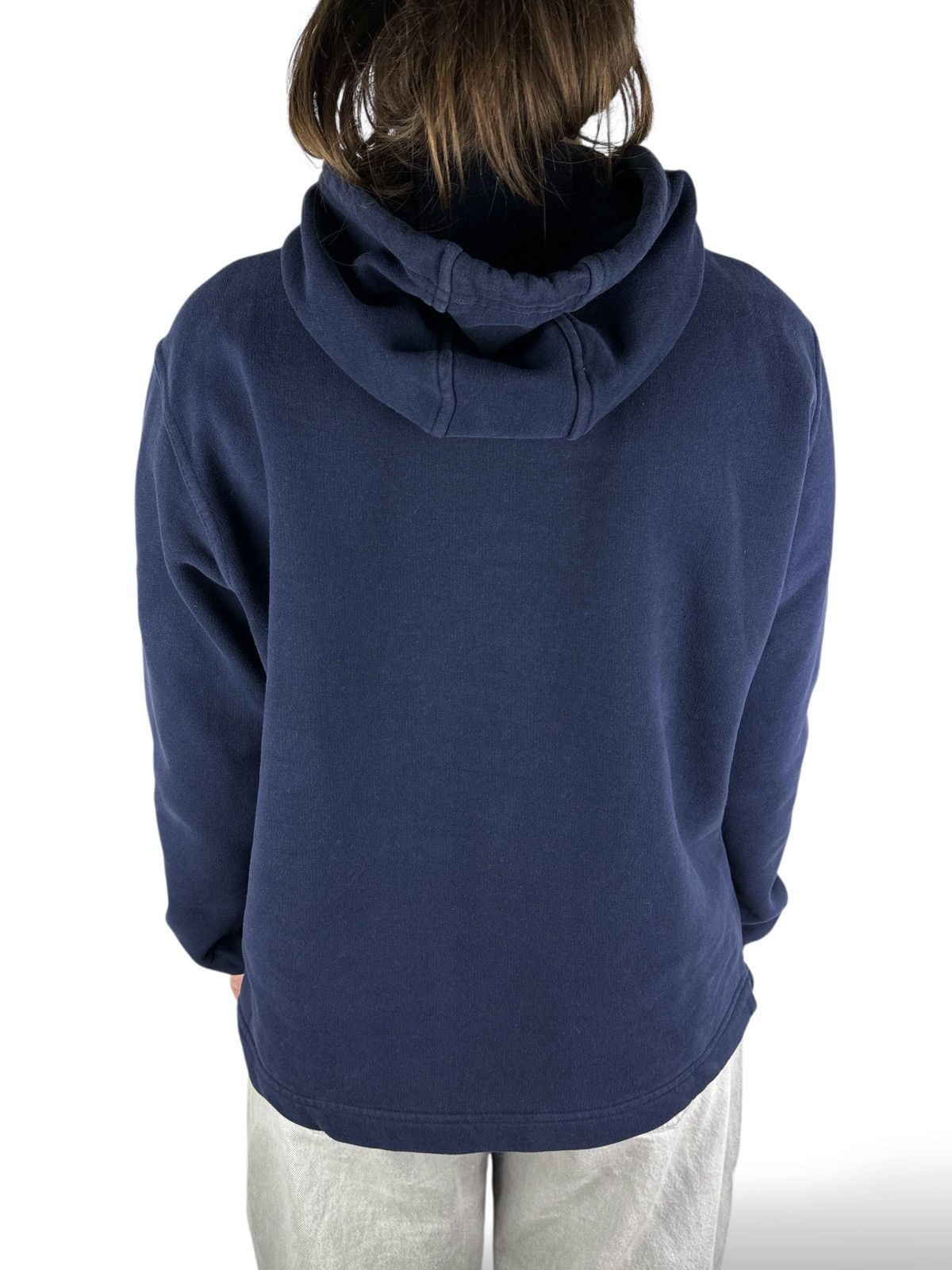 Nike Vintage 90’s Nike Big Logo Swoosh 1/4 Zip Pullover Hooded Size M / US 6-8 / IT 42-44 - 8 Thumbnail