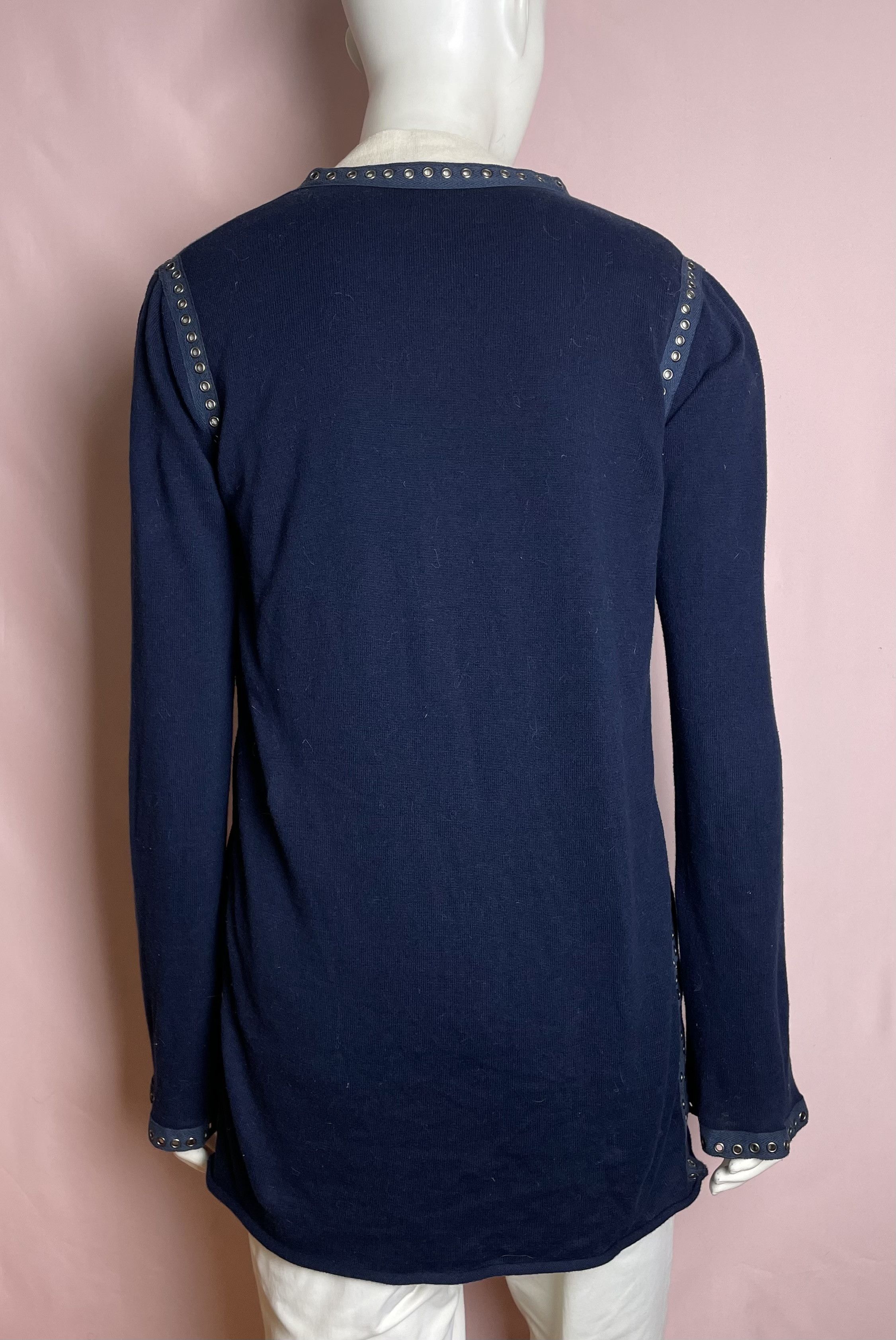 Zadig & Voltaire Zadig & Voltaire Navy Blue Cotton Open Coat Cardigan Size M / US 6-8 / IT 42-44 - 3 Thumbnail