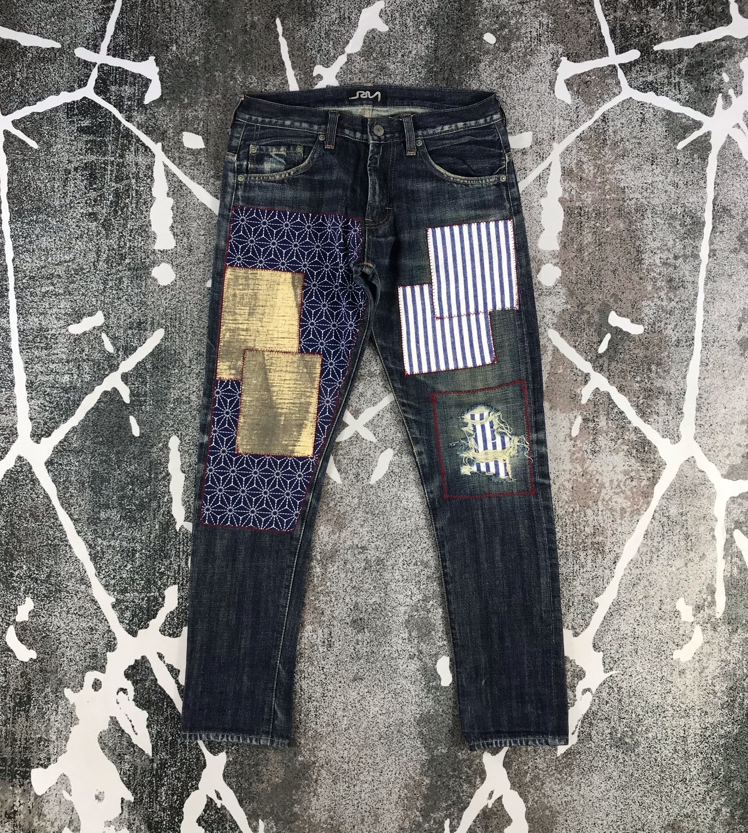 Japanese Brand RNA Inc. Jeans Patch Work Denim KJ818 Size US 31 - 1 Thumbnail