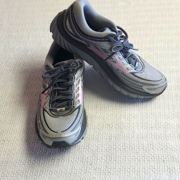 Brooks Brooks Glycerin IS Silver & Lt Pink Logo Sz. 7 Athletic Shoe Size US 7 / IT 37 - 1 Thumbnail