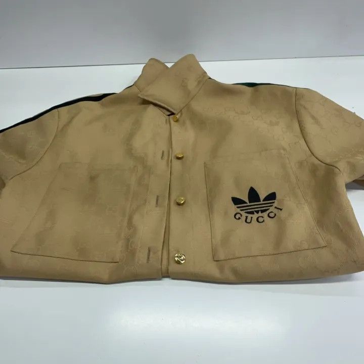 Gucci Gucci x Adidas Letter Print Short Sleeve Shirt-2507 Size M / US 6-8 / IT 42-44 - 3 Thumbnail
