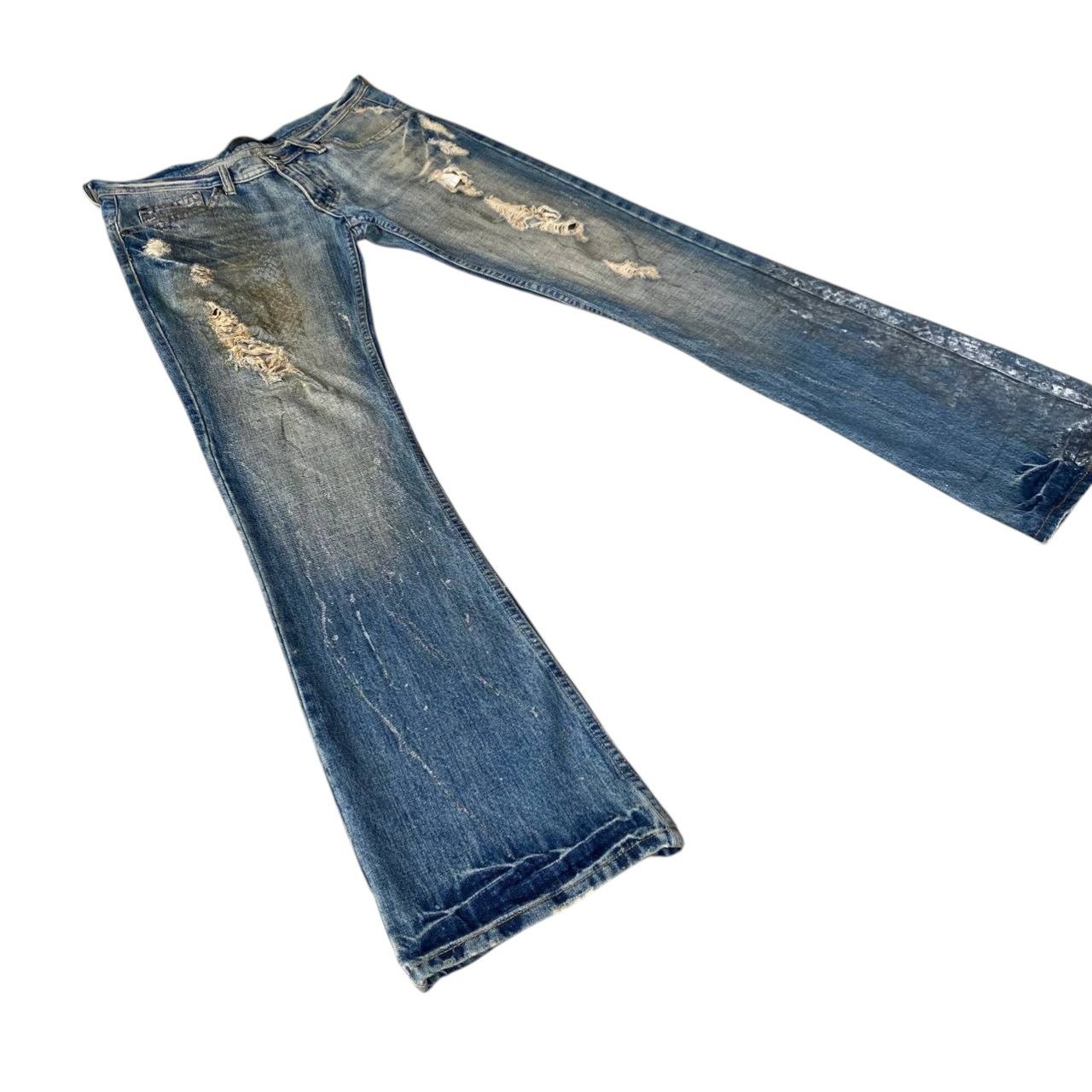 Japanese Brand FLARE Midas Japan "Gimmick" Distressed Grunge Cyber Punk Size US 29 - 5 Thumbnail