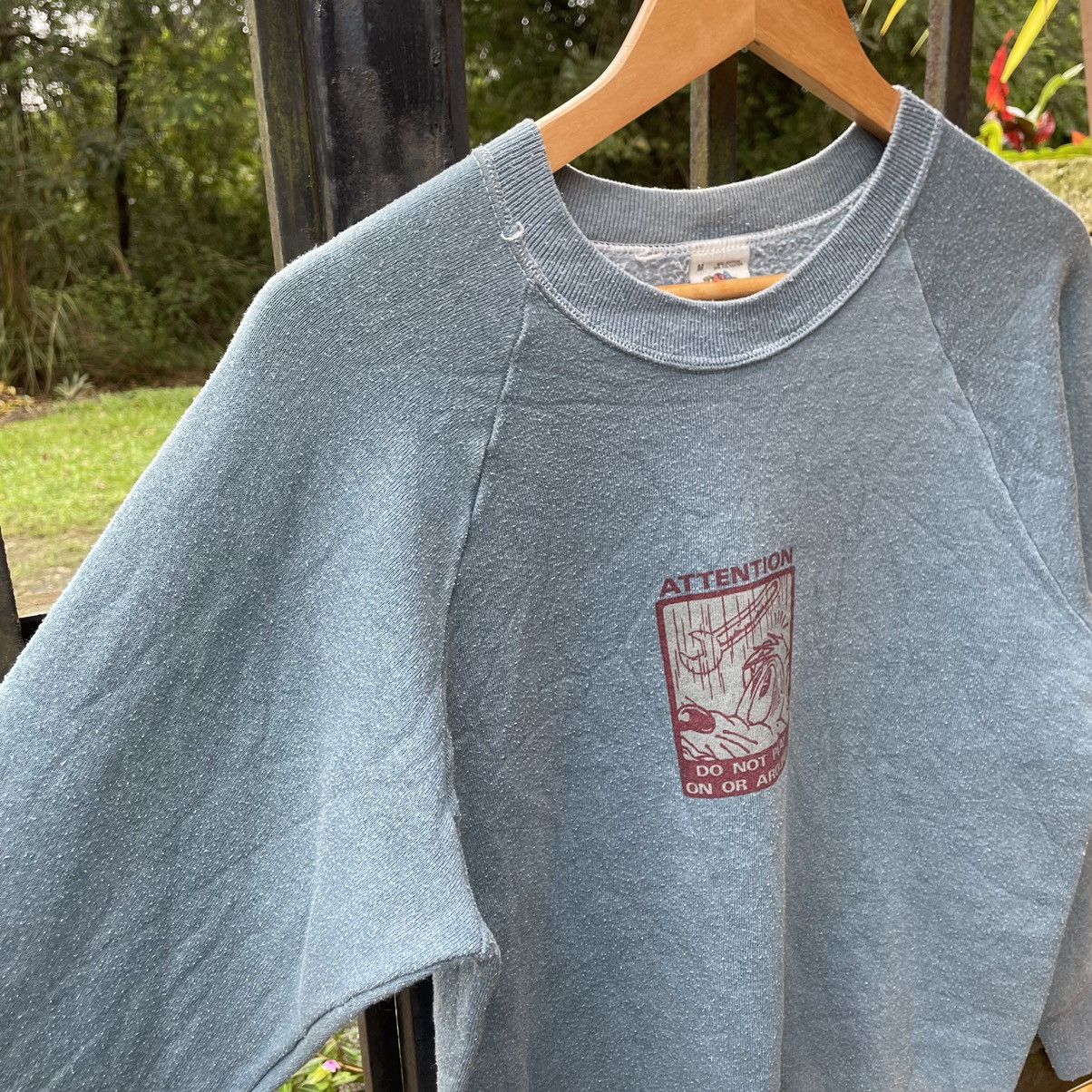 Fruit Of The Loom × Vintage 🔥Vintage 90s ATTENTION Do Not Play Around Sweatshirts Size US XS / EU 42 / 0 - 6 Thumbnail