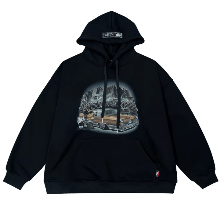Japanese Brand × Vintage "Thug Car-Black-L" Hoodie Size US L / EU 52-54 / 3 - 1 Thumbnail