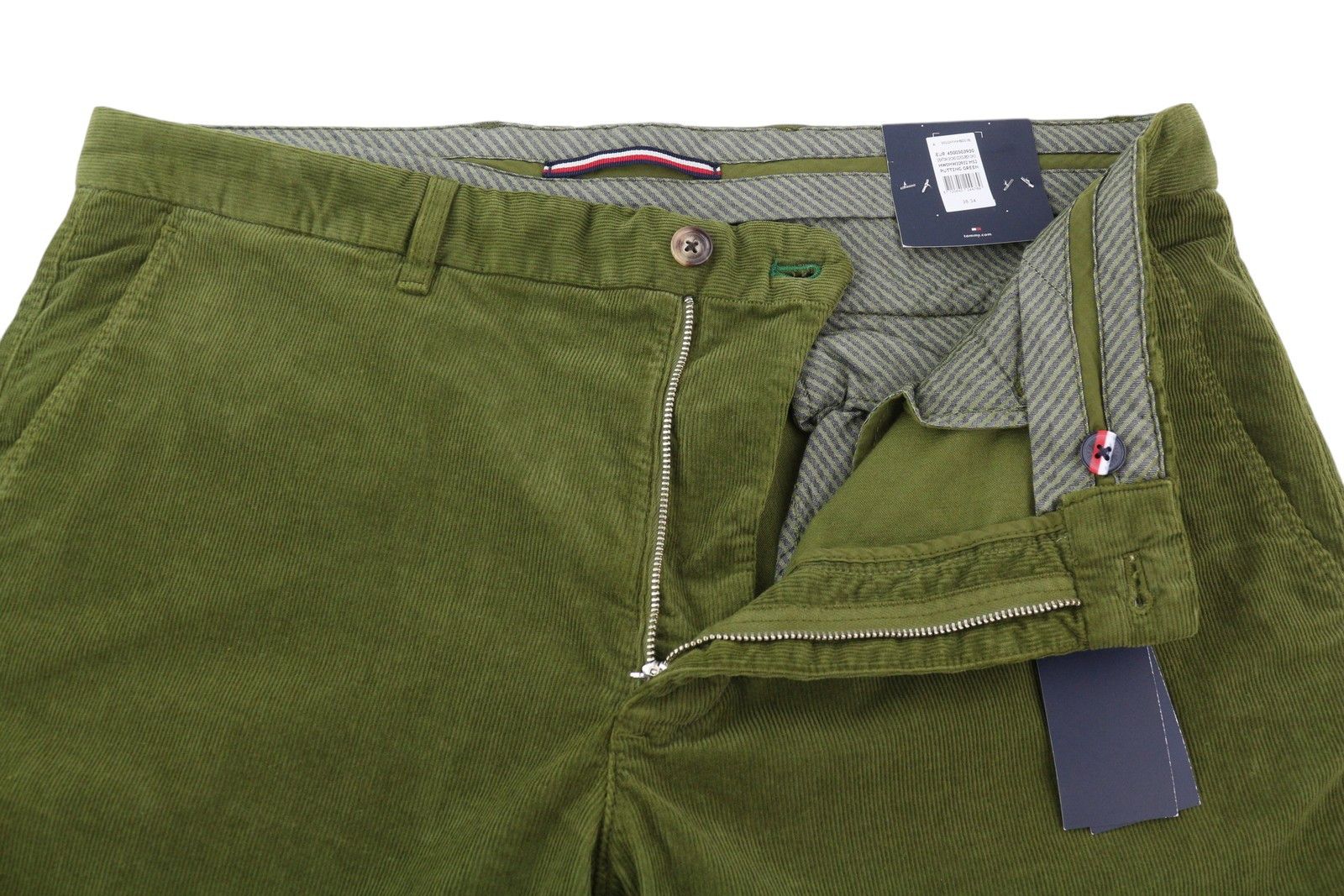 Tommy Hilfiger DENTON CHINO STRETCH W38/L34 Green Corduroy 85019 Size US 38 / EU 54 - 4 Thumbnail