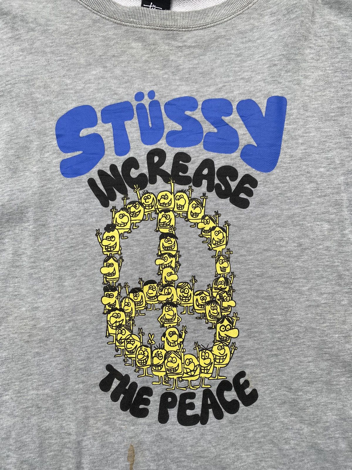 Stussy × Vintage 90S STUSSY RARE SWEATSHIRT BIG LOGO RETRO PEACE Y2K Size US M / EU 48-50 / 2 - 4 Thumbnail