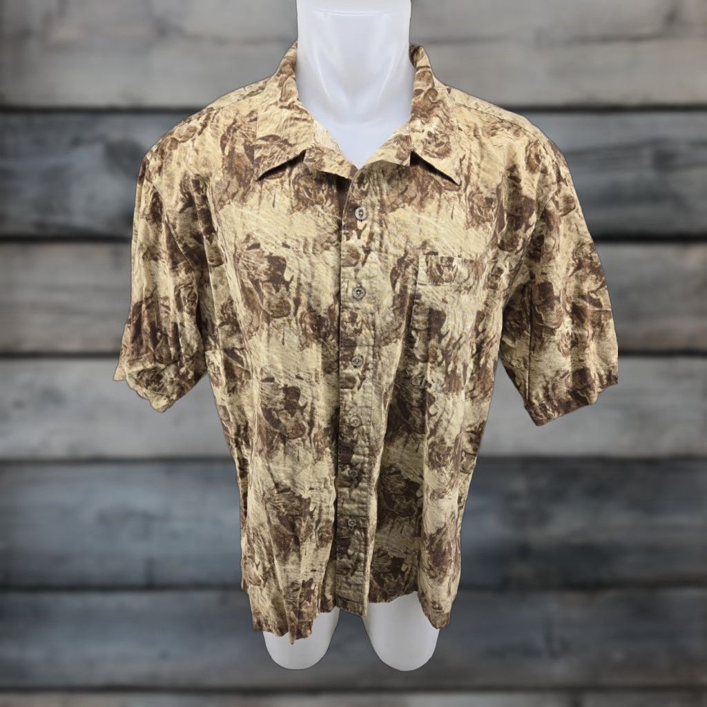 Wrangler VINTAGE Wrangler CAMODOG Camouflage Button Shirt XL Size US XL / EU 56 / 4 - 1 Thumbnail