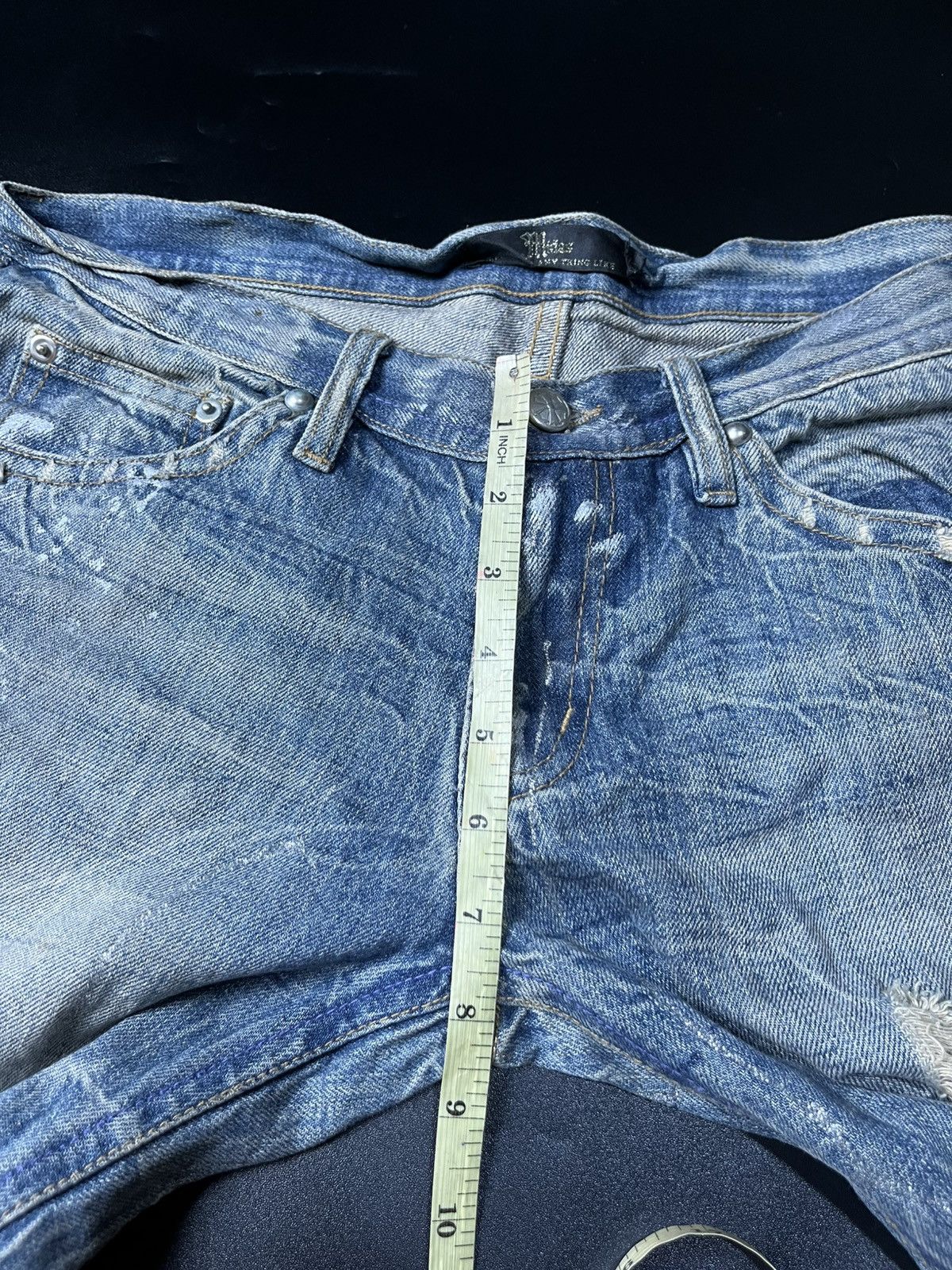 Japanese Brand Midas Distressed Super Flare Jeans Size US 30 / EU 46 - 13 Thumbnail