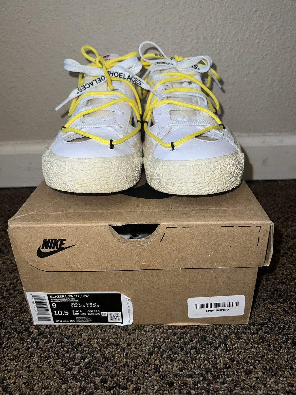 Nike × Off-White Off-White x Nike Blazer Low “University Red” Size US 9 / EU 42 - 6 Thumbnail