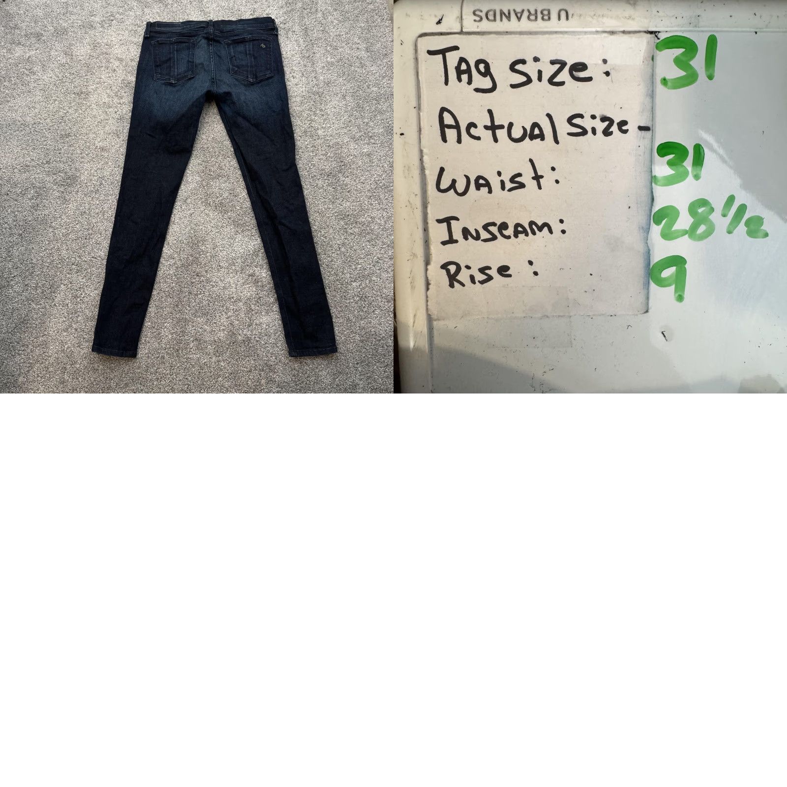 Rag & Bone rag & bone Kensington Skinny Jeans Womens 31 Blue Dark Wash Ankle Zip Stretch USA Size 24" / US 00 / IT 34 - 9 Thumbnail