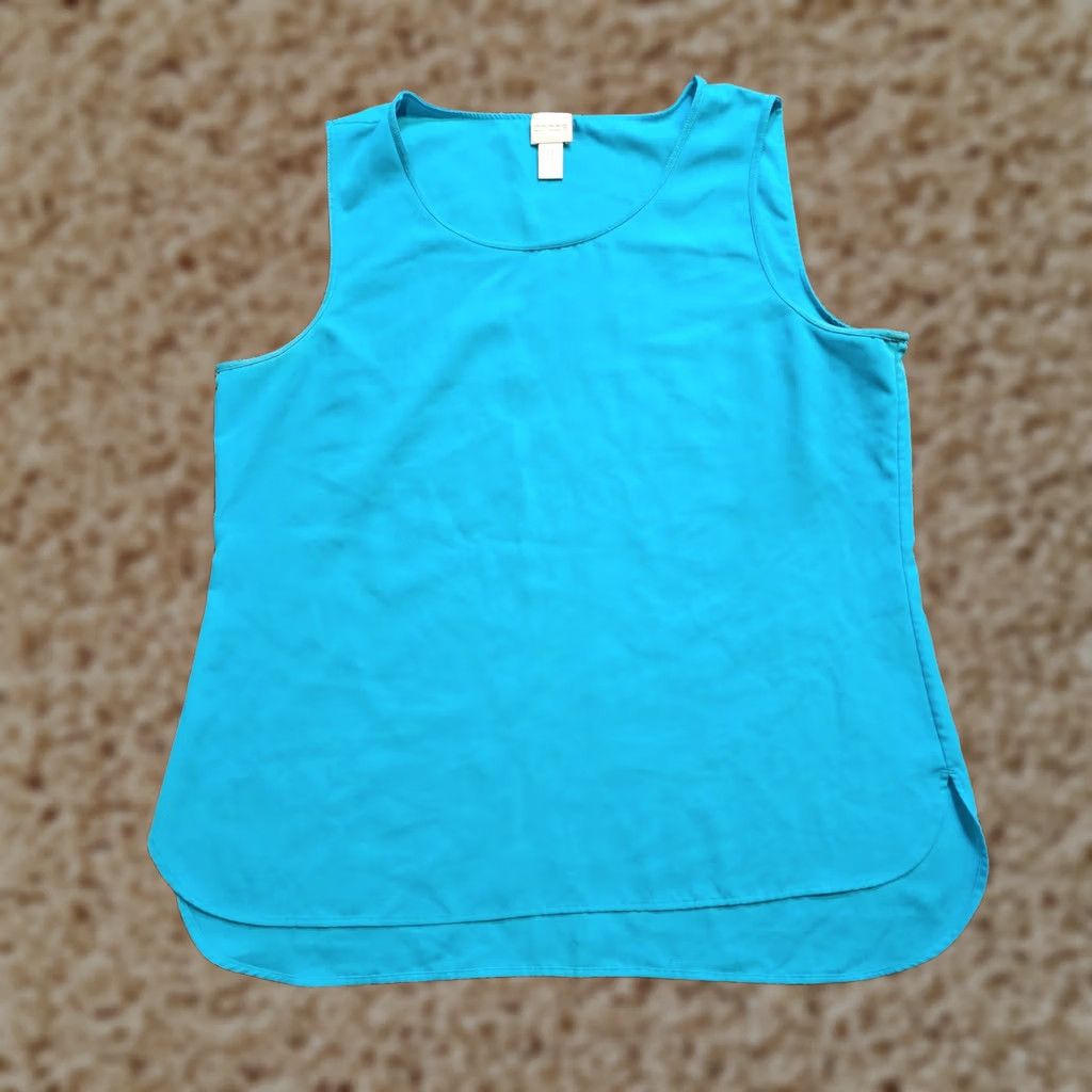 Vintage Chicos Tank Top Womens Size Large Blue Round Neck Sleeveless Layer Career Casual Size L / US 10 / IT 46 - 1 Thumbnail