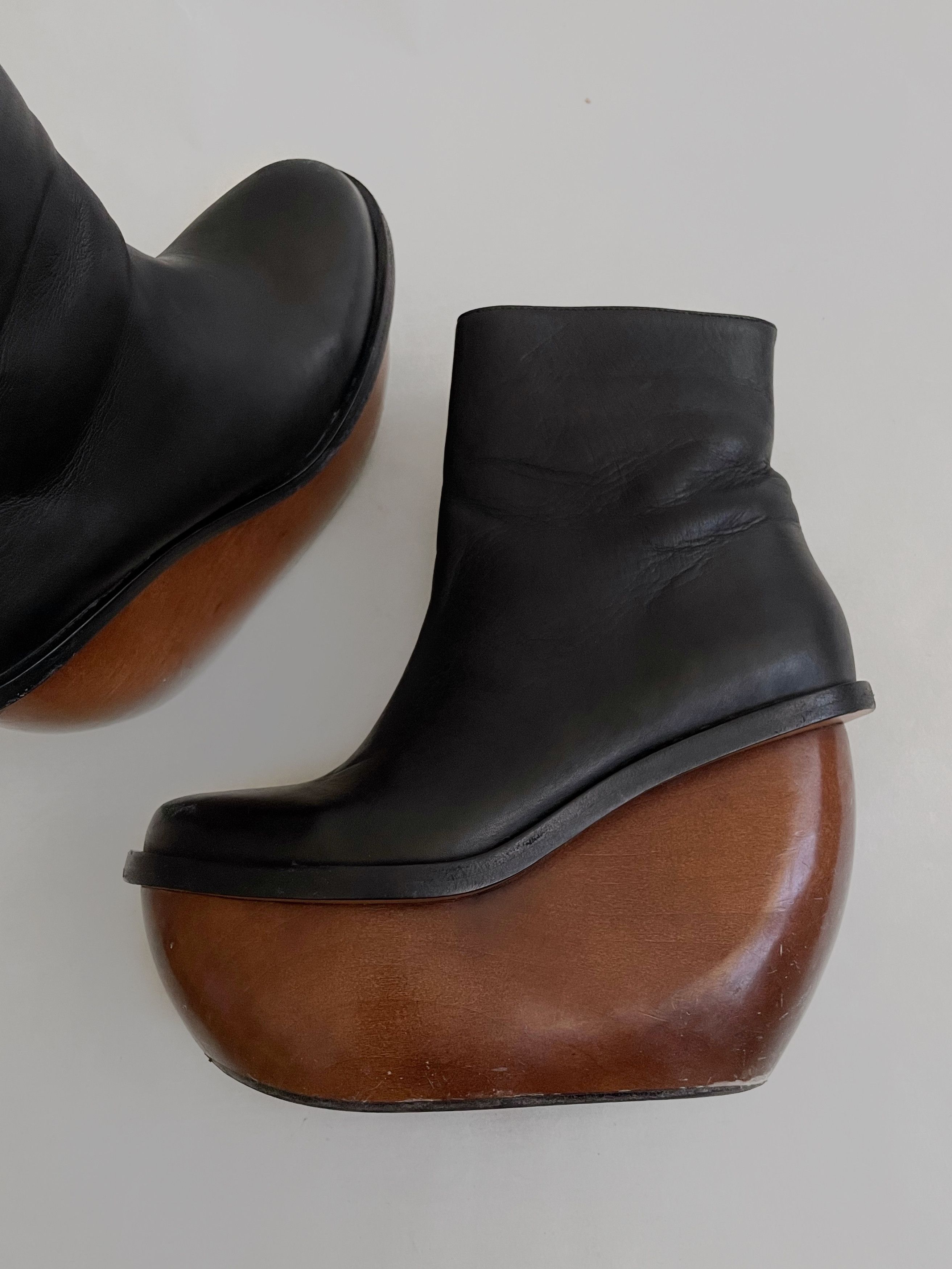 & Other Stories &other stories leather/wood Avant-garde platform boots Size US 8 / IT 38 - 2 Thumbnail