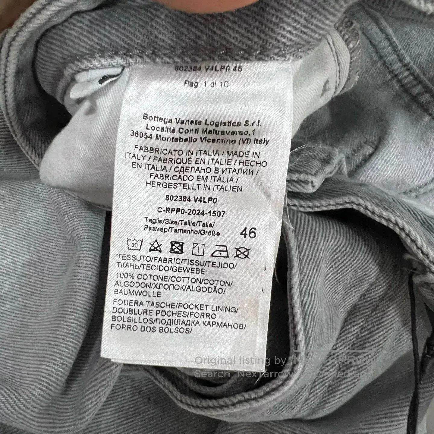 Bottega Veneta Bottega Veneta Light Gray Logo Patch Jeans. Size US 36 / EU 52 - 4 Thumbnail