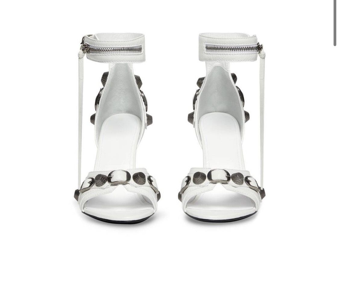 Balenciaga BALENCIAGA Women's Cagole 110mm Sandal in Optic White Size US 8 / IT 38 - 3 Thumbnail