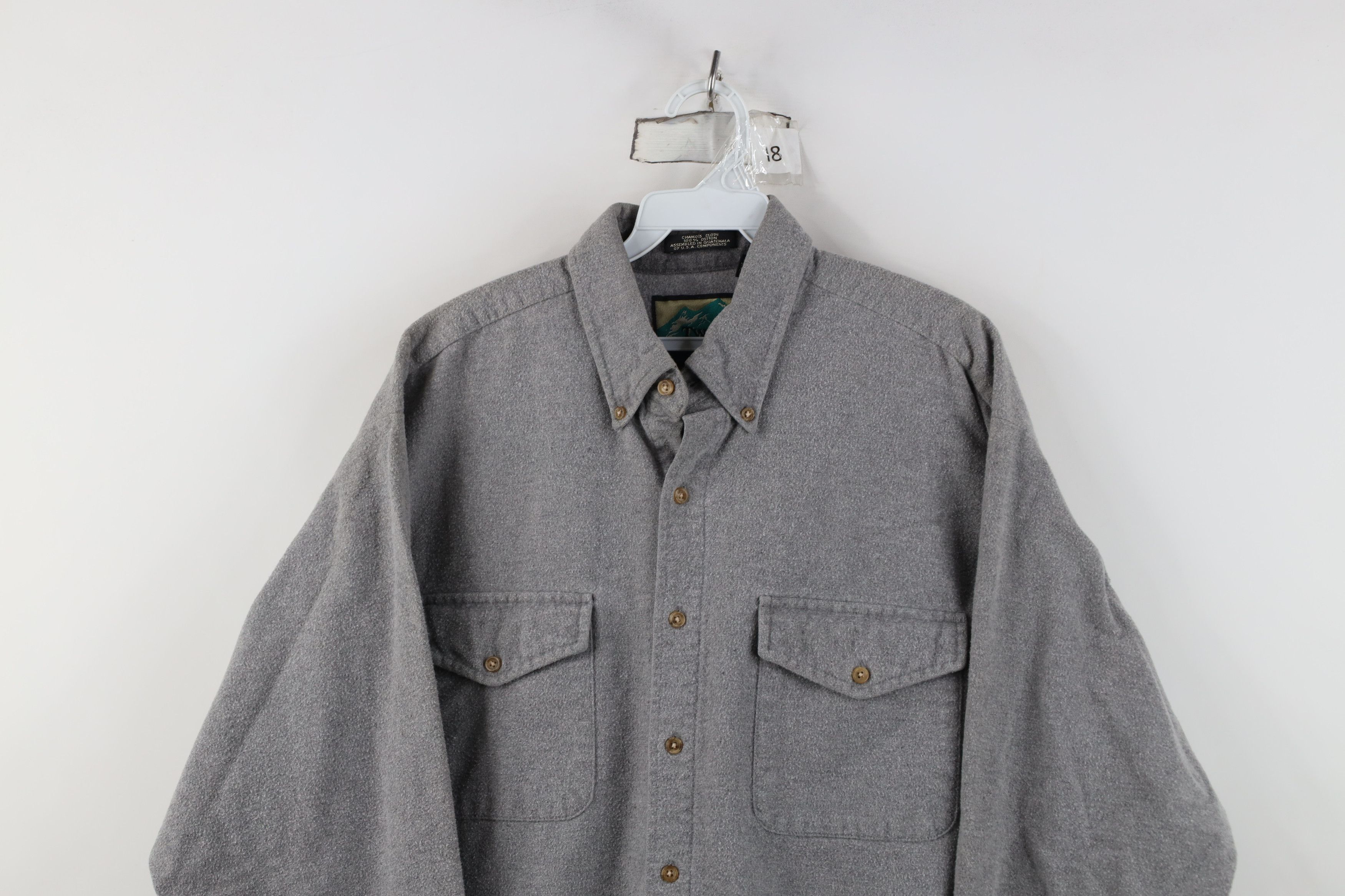 Vintage Vintage 90s Streetwear Heavy Chamois Cloth Button Down Shirt Size US L / EU 52-54 / 3 - 2 Thumbnail