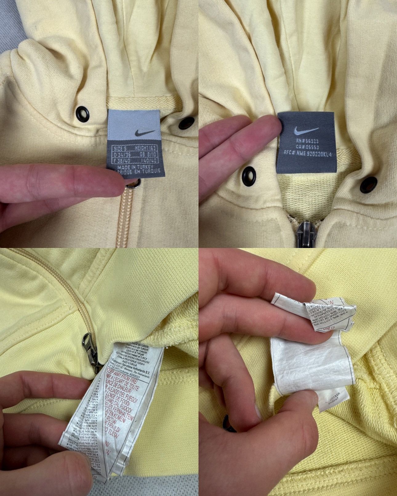 Nike × Vintage Nike Women's Yellow Spellout Long Sleeve Full Zip Hoodie S Size S / US 4 / IT 40 - 2 Thumbnail