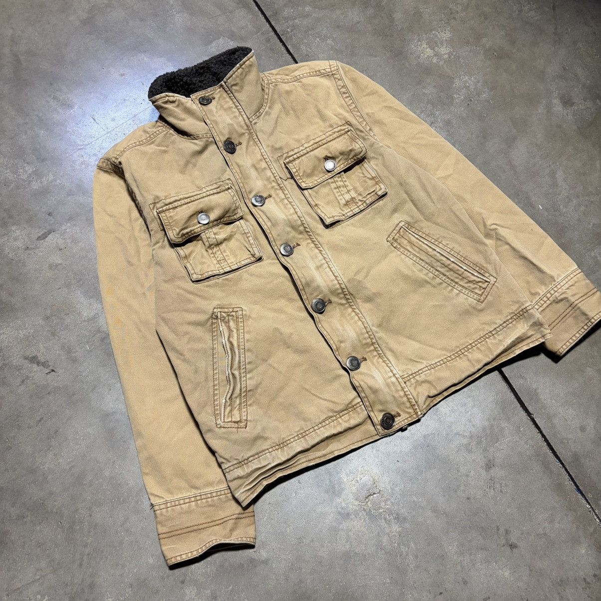 Aeropostale Vintage Aeropostale Canvas Jacket Sherpa Plaid Lined WolfJaw Size US S / EU 44-46 / 1 - 5 Thumbnail