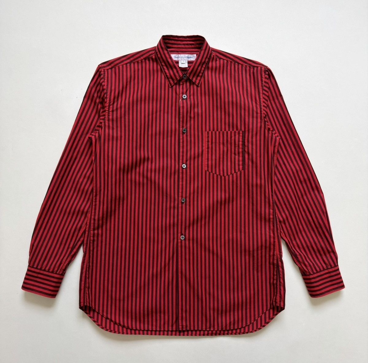 Comme des Garcons Over Dyed Red/Black Striped Shirt Size US S / EU 44-46 / 1 - 3 Thumbnail