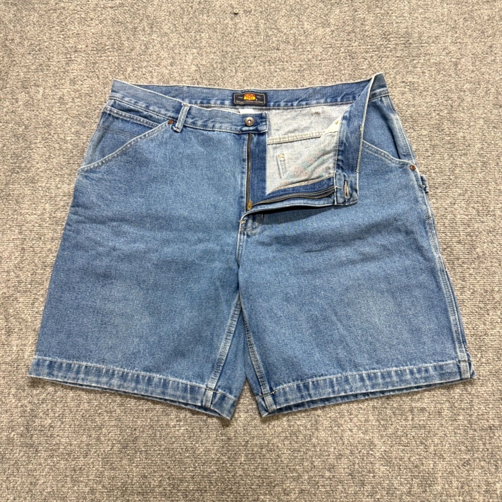 Denime VINTAGE Route 66 Jean Shorts Men 40 Denim Blue Wide Leg Carpenter 90s Y2K Mens Size US 40 / EU 56 - 2 Thumbnail