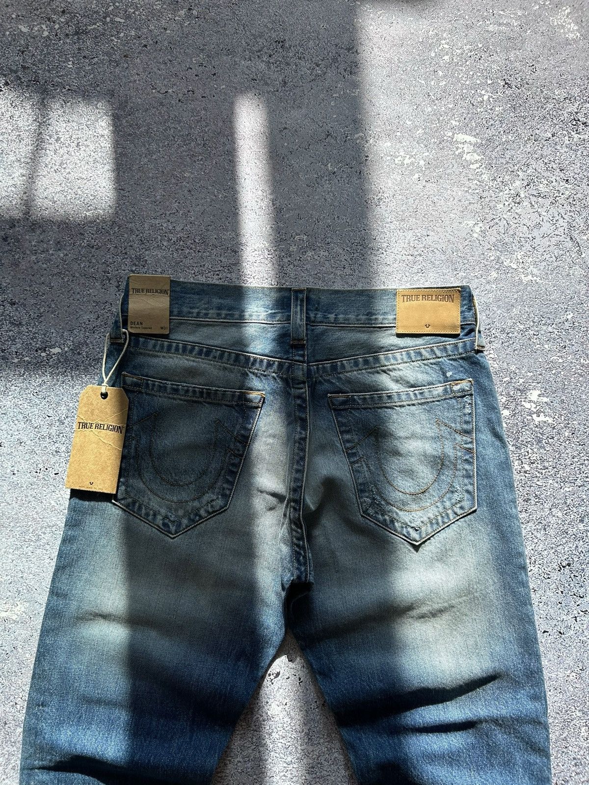 image of True Religion Jeans Washed Distressed Denim Rap Chief Keef in Blue, Men's (Size 31)