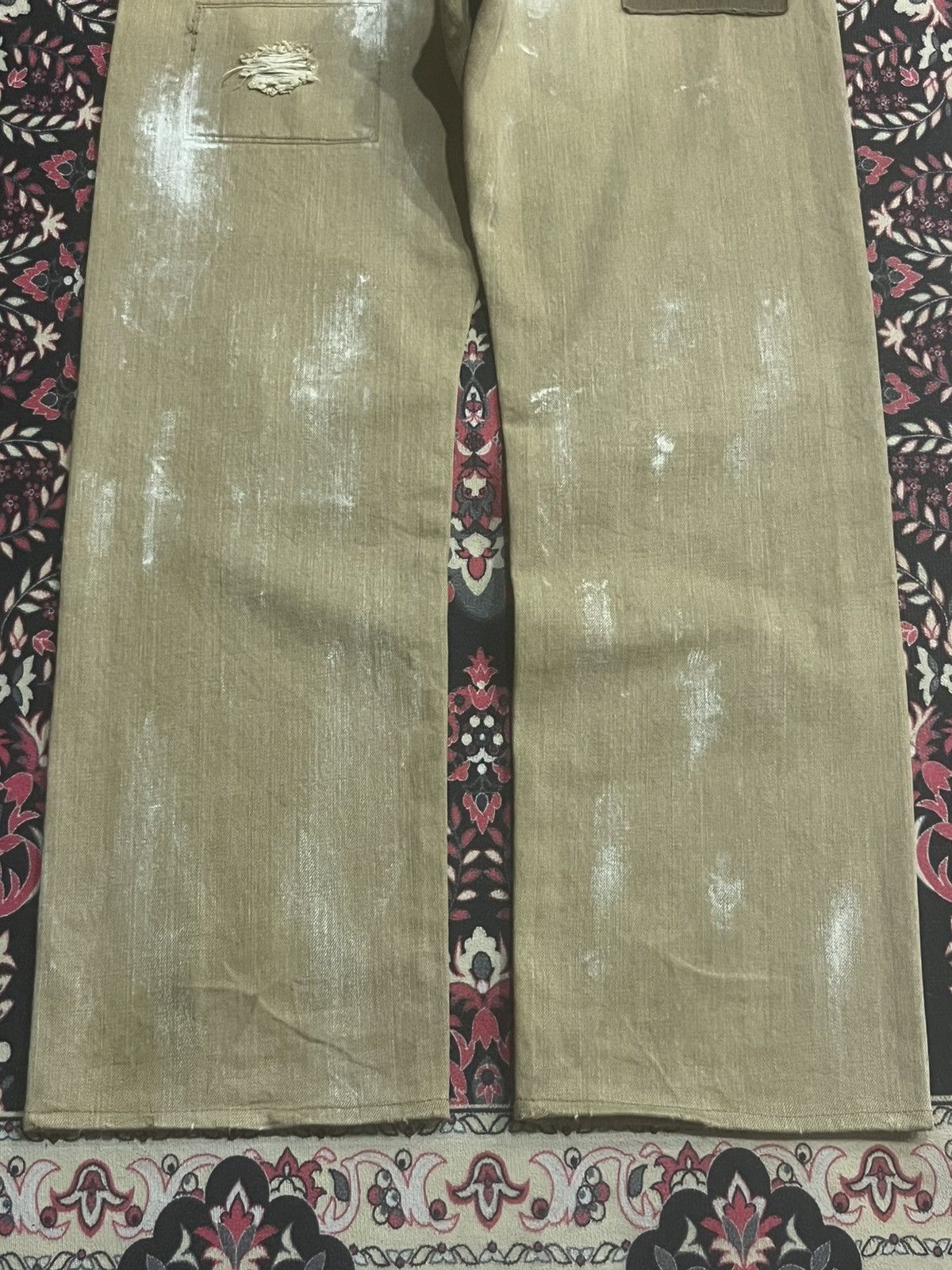 Kapital Eternal Bitchu Kurasaki Brown Paint Splattered Patches Jeans Size US 32 / EU 48 - 11 Thumbnail