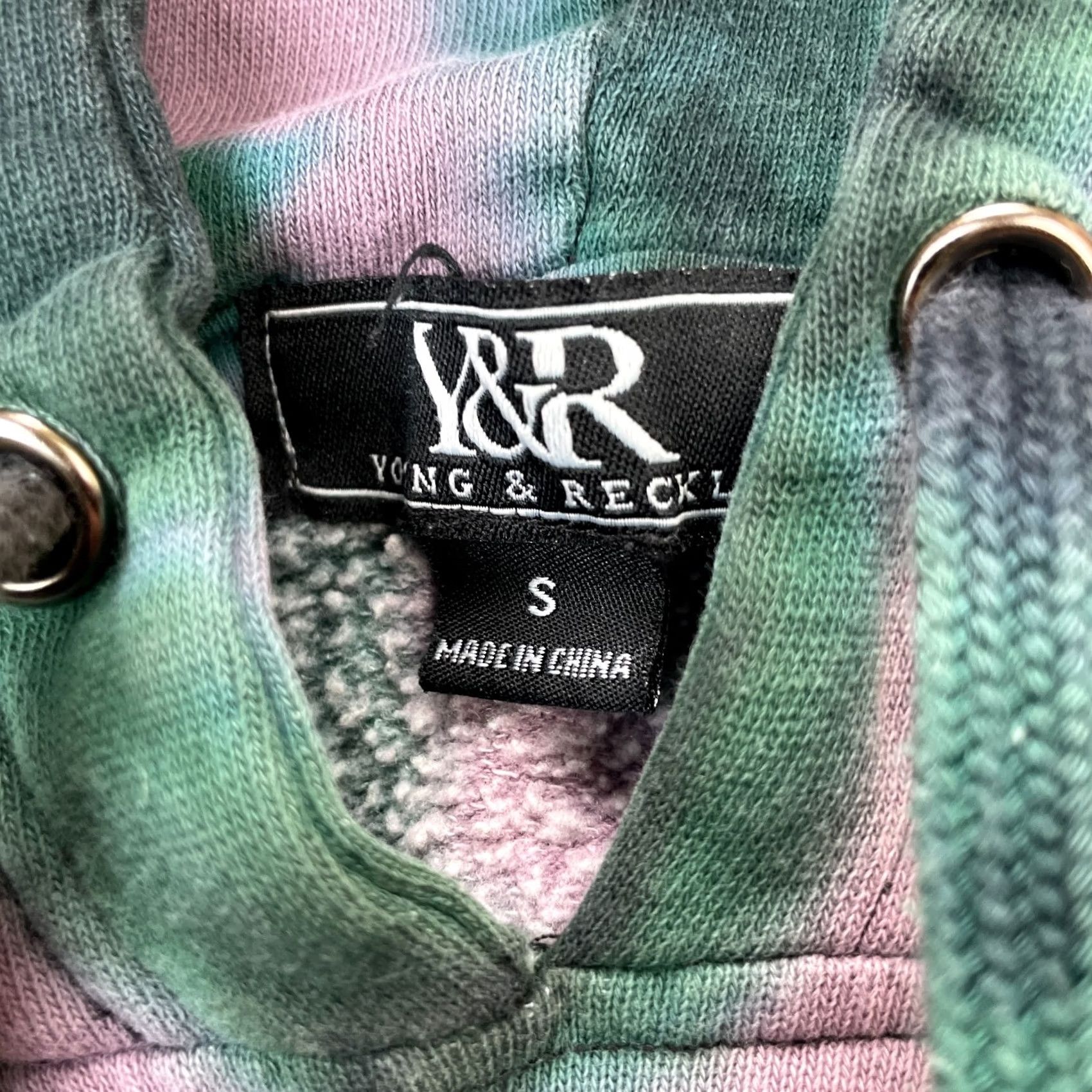 Pinko Young & Reckless Hoodie Mens Small Pink Tie Dye Fleece Lined Graphic Cotton Size US S / EU 44-46 / 1 - 3 Thumbnail