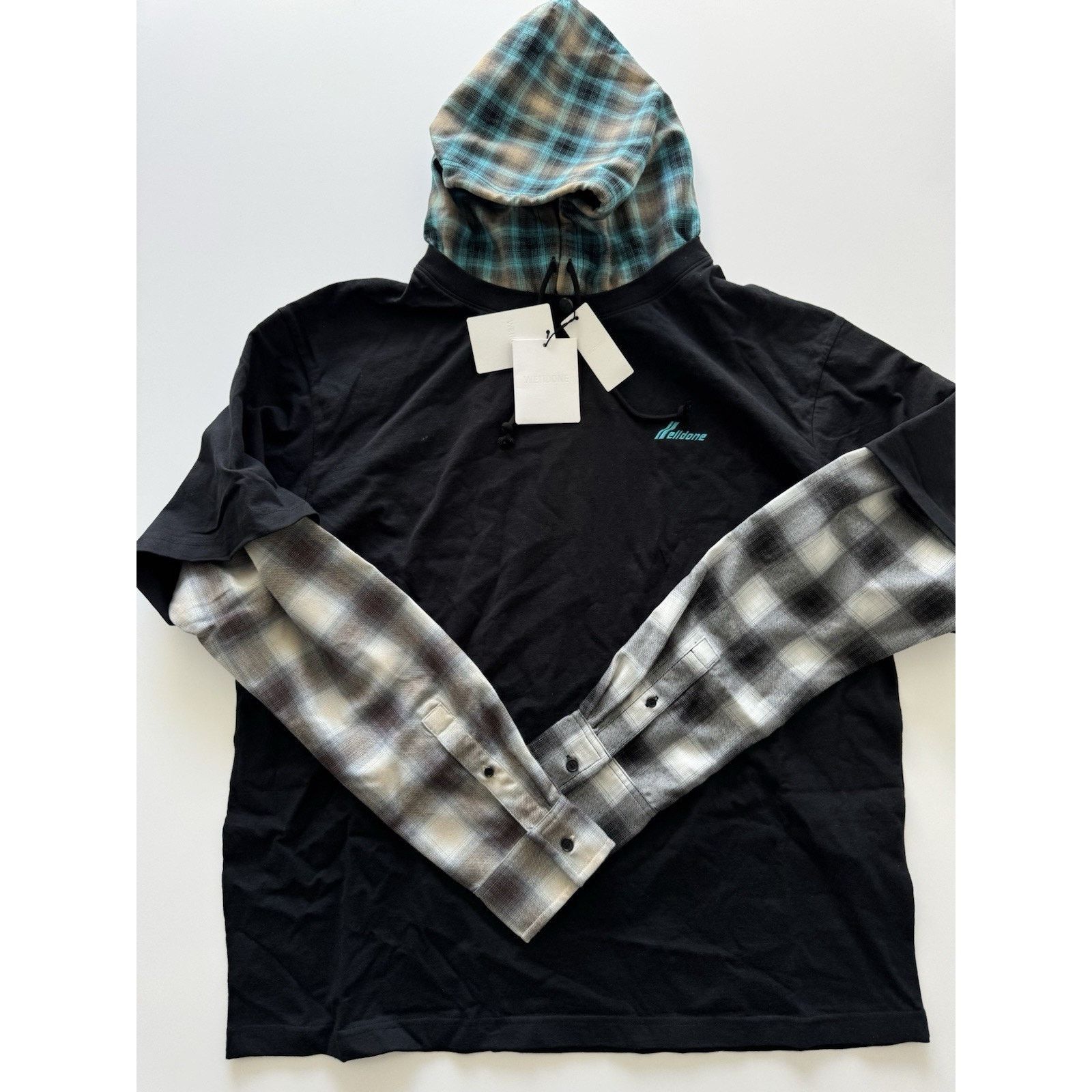 WE11DONE We11done Black Checkered Patch Long-Sleeved T Shirt XL NWT Size US S / EU 44-46 / 1 - 1 Thumbnail