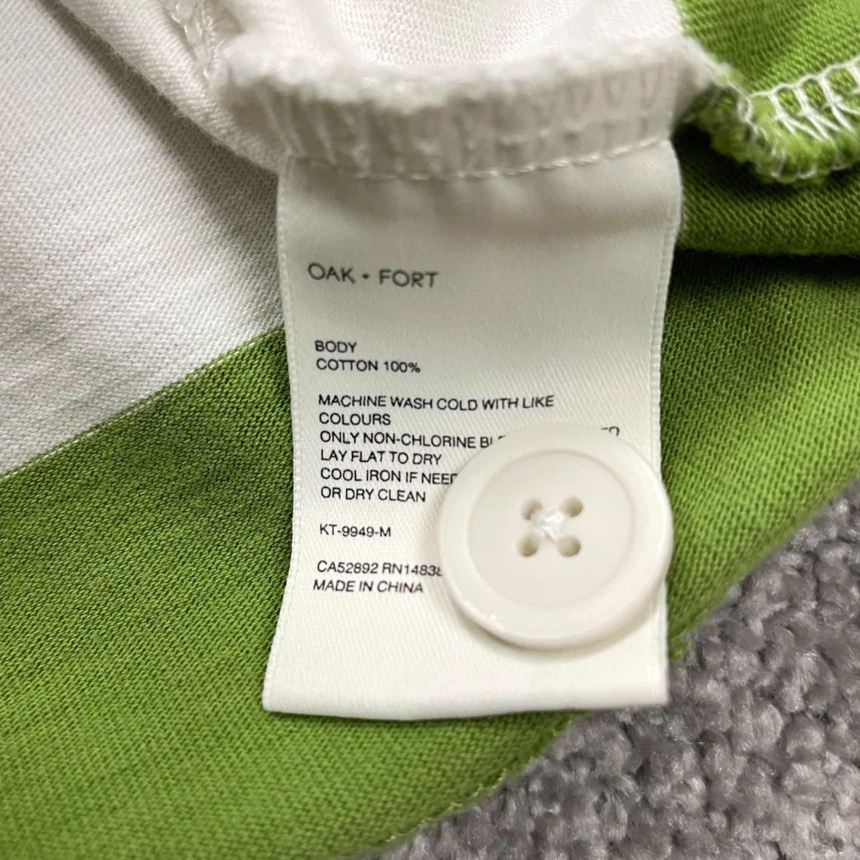Oak + Fort Oak + Fort Polo Shirt Mens Small Green Striped Short Sleeve Cotton Casual Polo Shirt S Green Striped Classic Golf Mens Size US S / EU 44-46 / 1 - 6 Thumbnail
