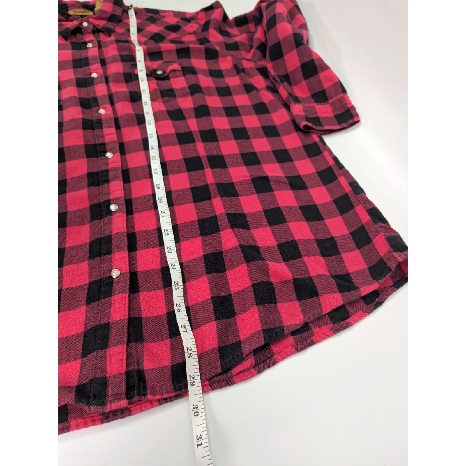 Wrangler VINTAGE Wrangler Wrancher Womens Western 3XL Flannel Red Plaid Pearl Snap Button Shirt Size XXL / US 16-18 / IT 52-54 - 5 Thumbnail