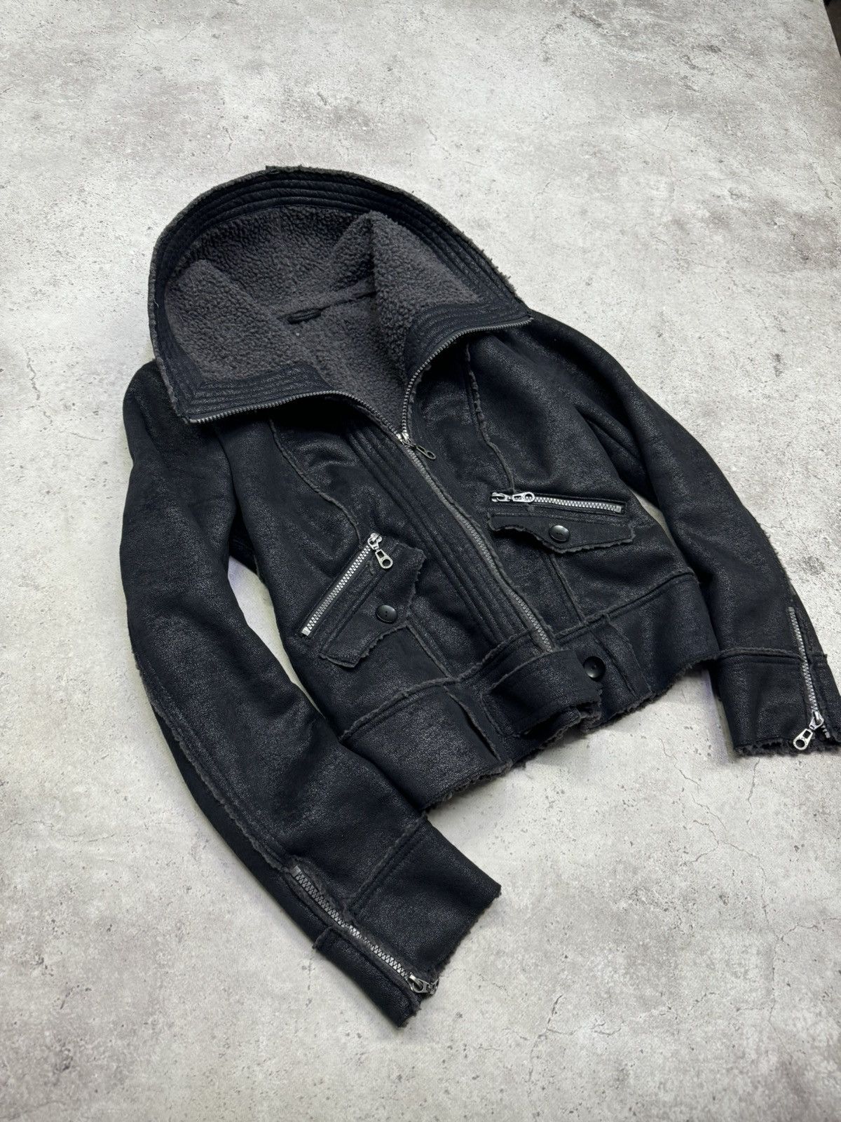 Japanese Brand Vintage Faded Big Neck Rick Owens Style Suede Jacket Size US M / EU 48-50 / 2 - 4 Thumbnail
