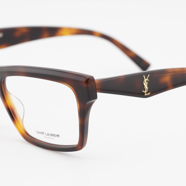 Saint Laurent Paris Saint Laurent SLM104 OPT 003 Eyeglasses Havana 56mm Square Size ONE SIZE - 10 Thumbnail